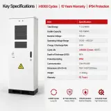 112kWh 工商业电池储能系统一体机，具备全套国际认证与全氟己酮消防灭火 缩略图 2