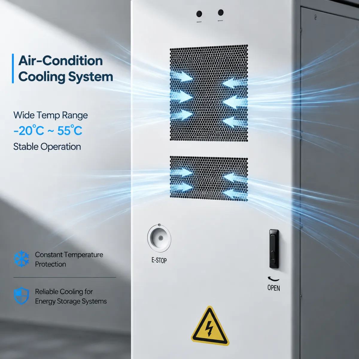 112kWh 工商业电池储能系统一体机,具备全套国际认证与全氟己酮消防灭火