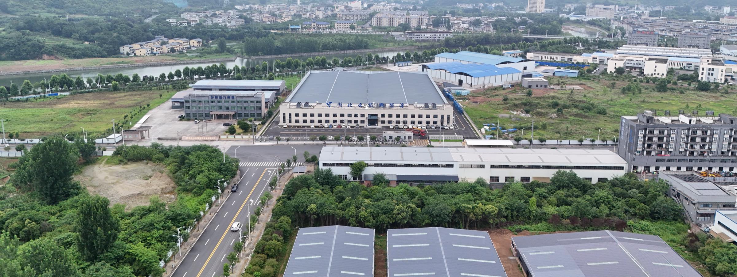 Aerial view of the IVOLTECK manufacturing campus and workshops in Yunxi County, Shiyan