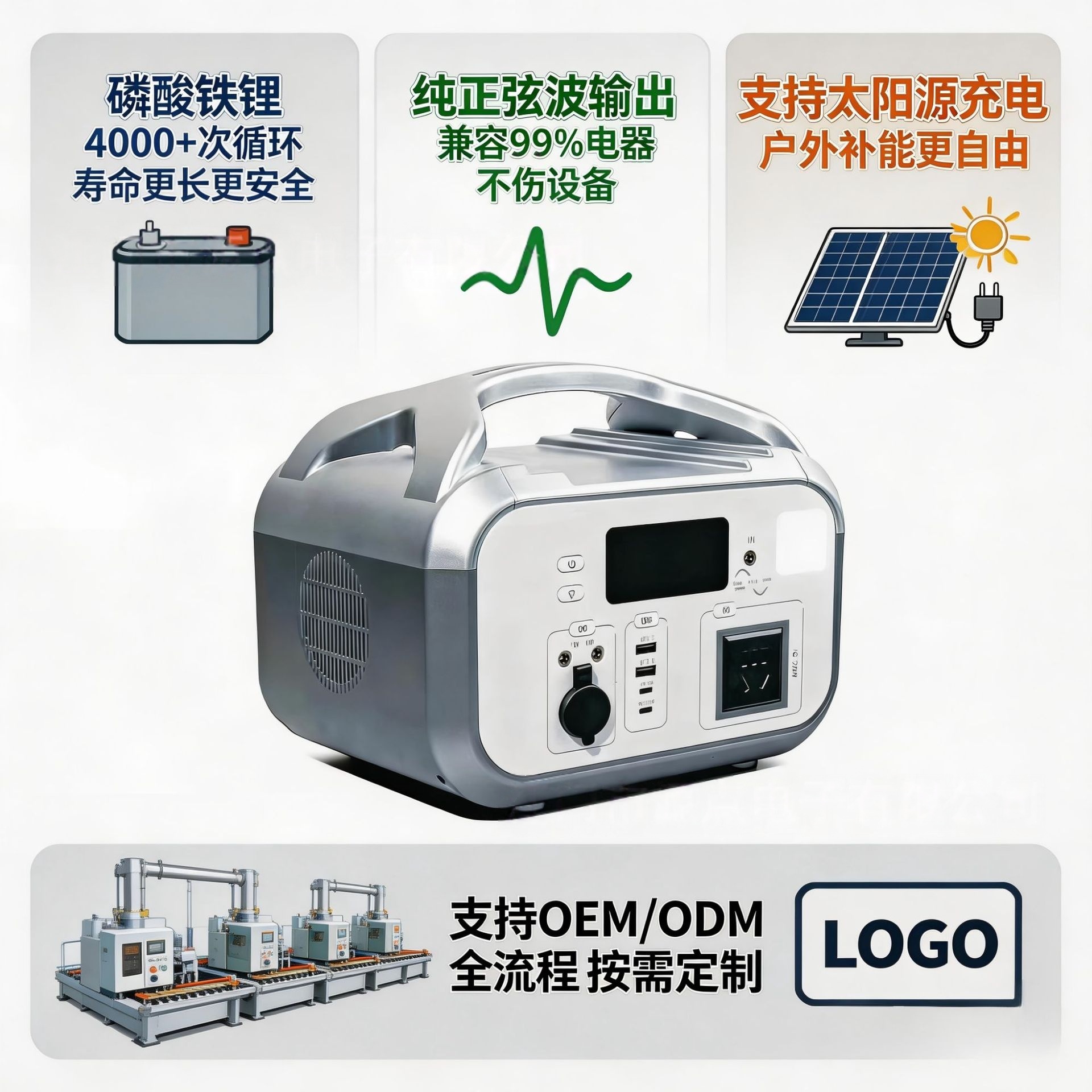 LiFePO4 Lithium Battery, 600W portable power station