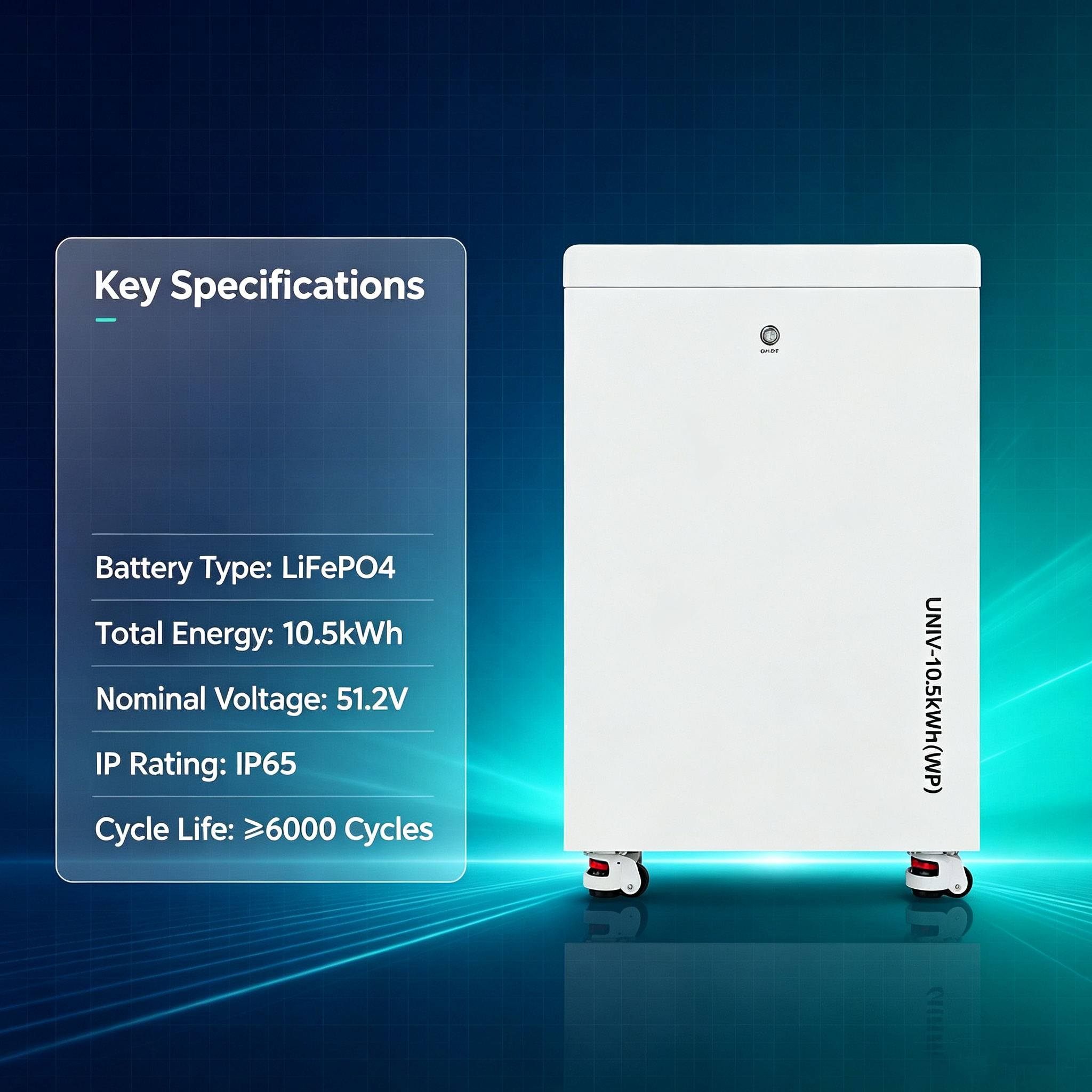 10.5kWh 51.2V Low Voltage LiFePO4 Energy Storage Battery 90% DOD ≥6000 Cycles Max 20 Units Parallel Expandable With Aerosol Fire Suppression OEM ODM Supplier