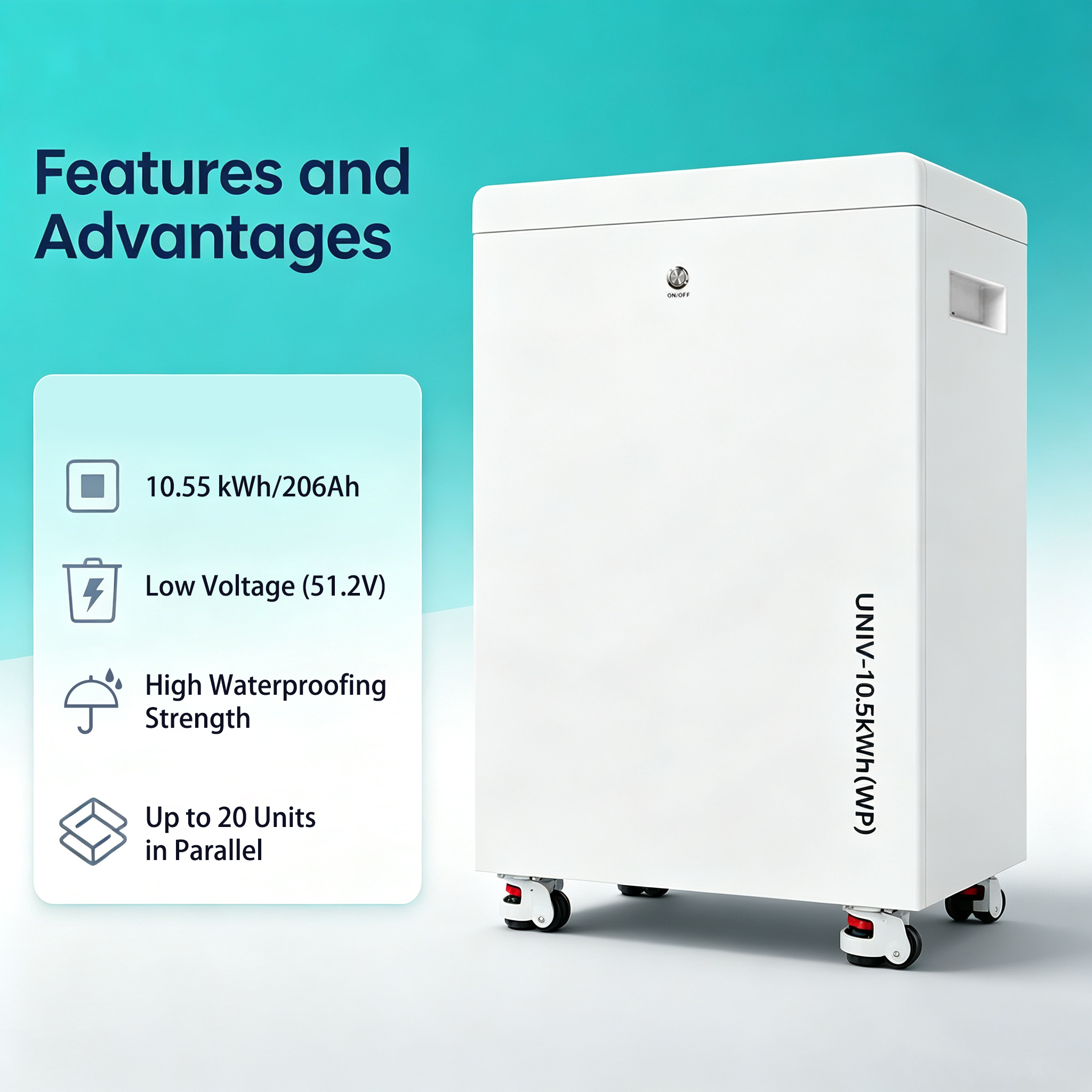 10.5kWh 51.2V Low Voltage LiFePO4 Energy Storage Battery 90% DOD ≥6000 Cycles Max 20 Units Parallel Expandable With Aerosol Fire Suppression OEM ODM Supplier
