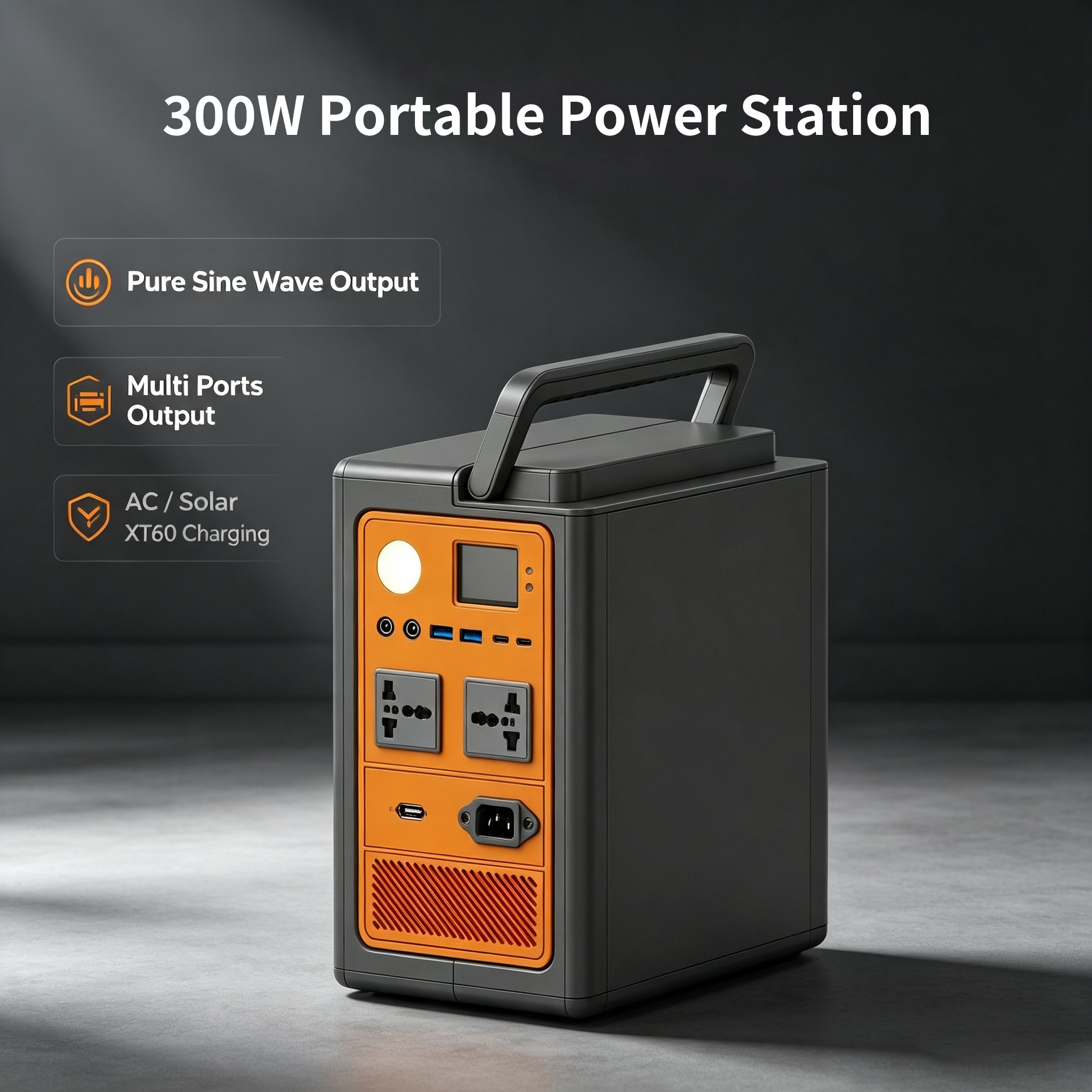 300W Compact Handheld Emergency Power Supply for Camping and Household Power Outage