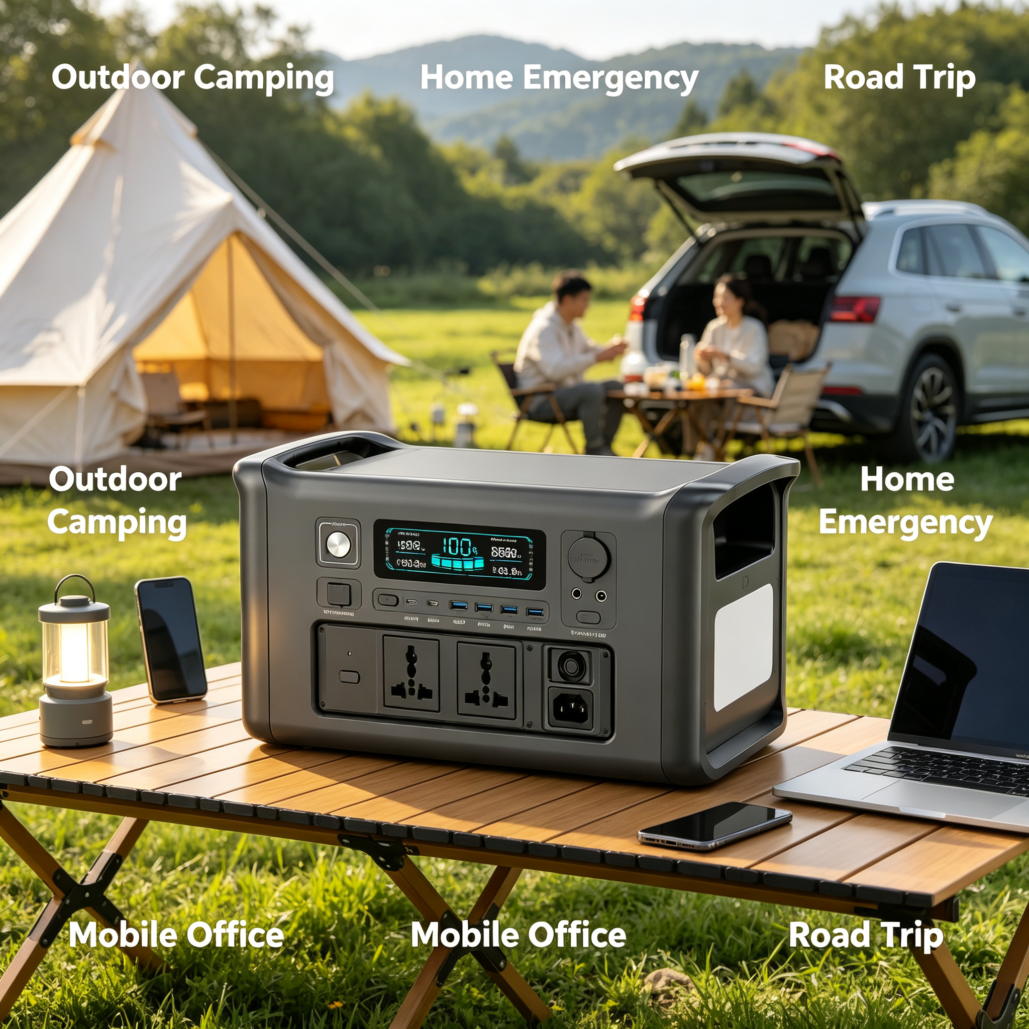 Portable Power Station 1800W for Outdoor Camping