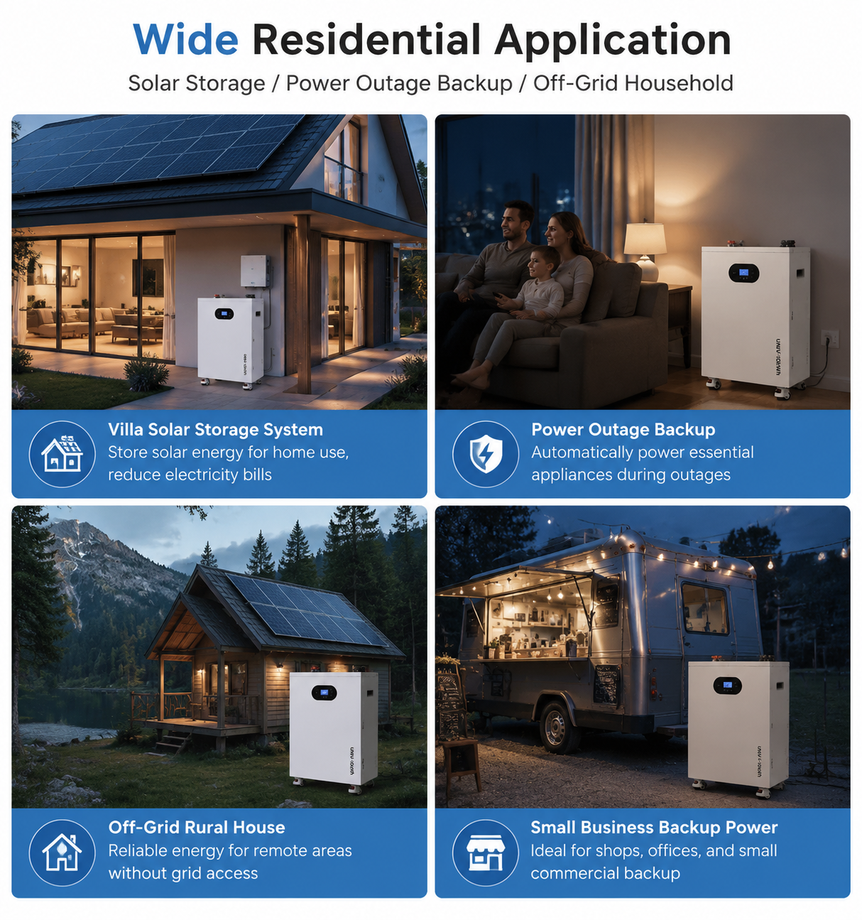 10kWh Home Energy Storage Battery Vertical Cabinet With Lockable Universal Casters Floor Mount No Wall Renovation Garage Basement Solar Storage