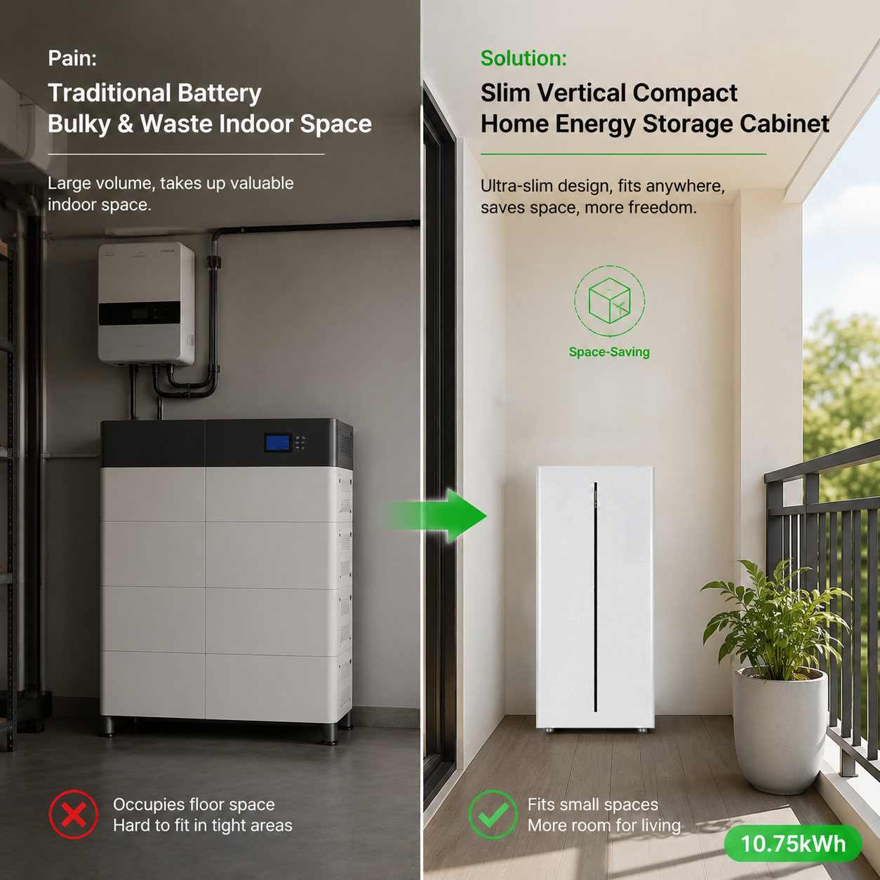 48V 10kWh Residential Solar Energy Storage System IP54 Protection Indoor & Outdoor Installation Natural Cooling Home Backup Power