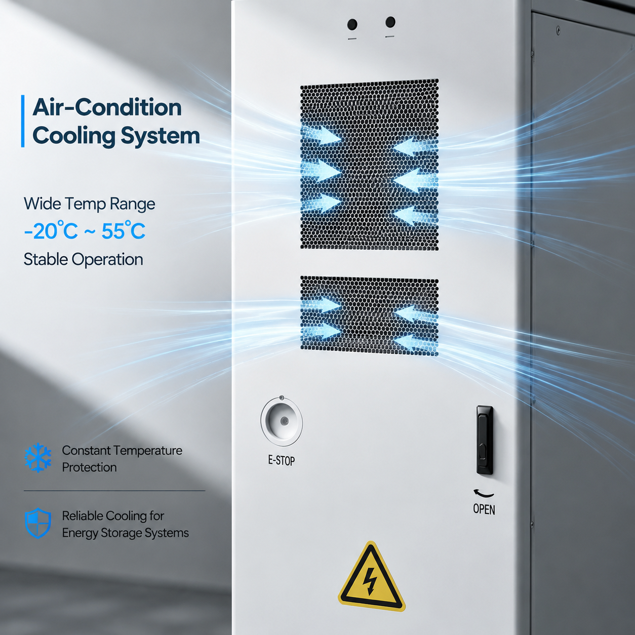 112kWh All-in-one Commercial Battery Energy Storage System, Full International Certifications & Fluoroketone Fire Protection