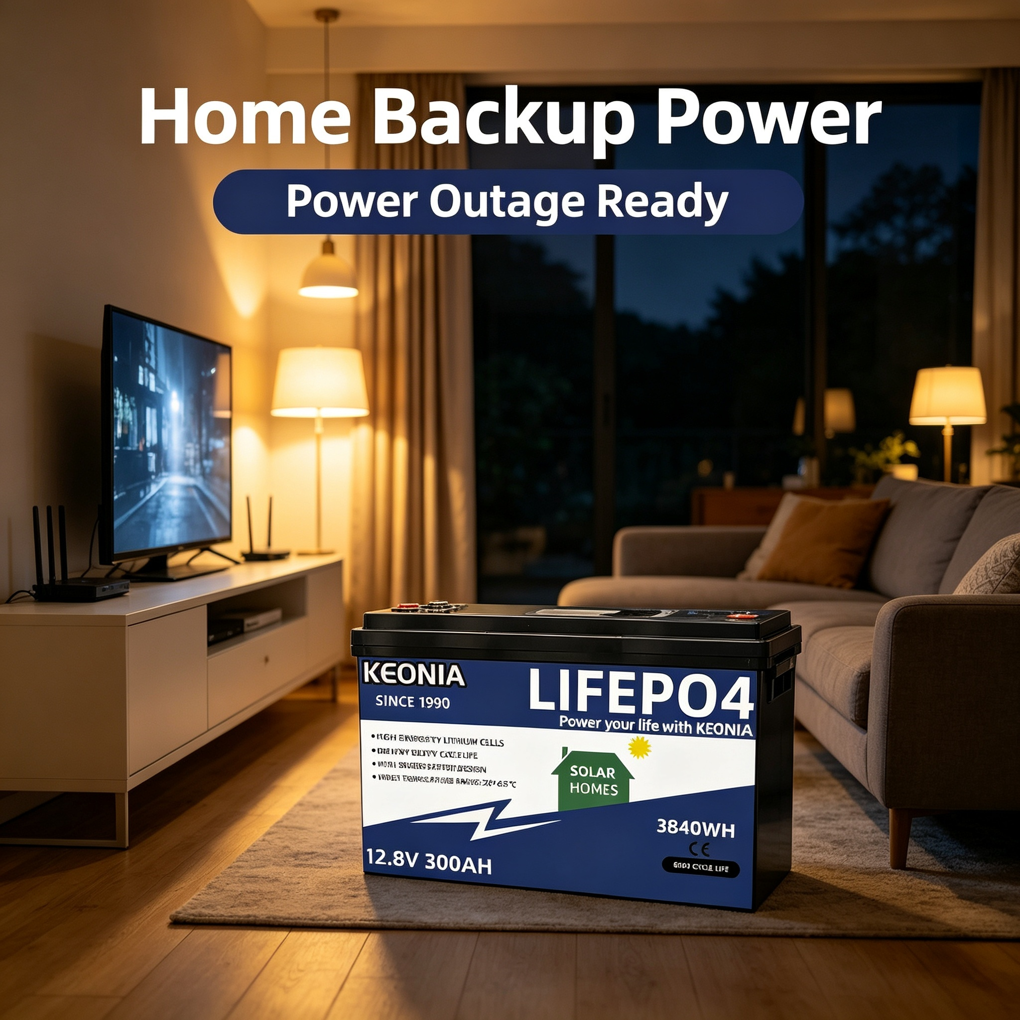 12.8V 100Ah LiFePO4 Storage Battery