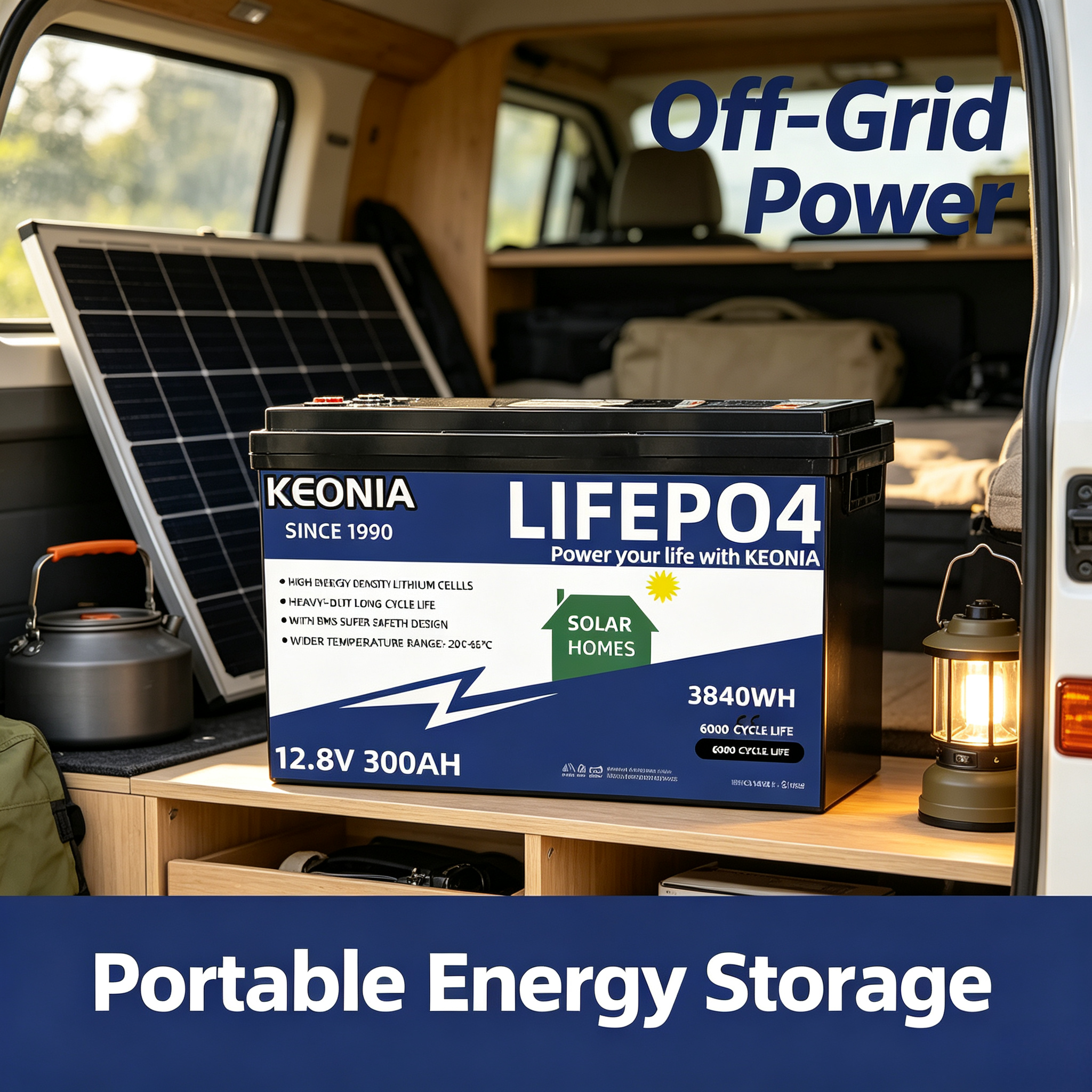 12.8V 100Ah LiFePO4 Storage Battery