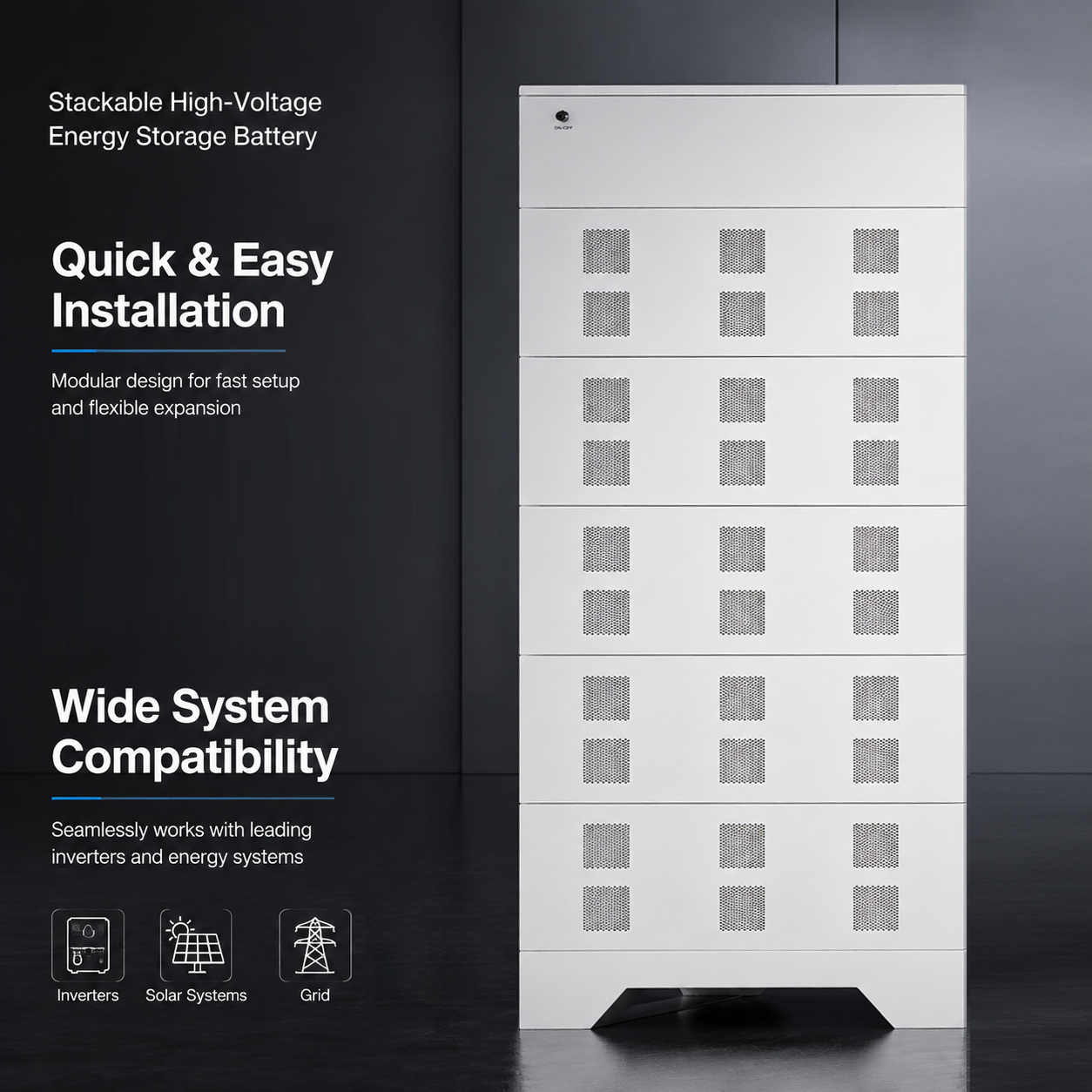 Stackable High Voltage LFP Battery Energy Storage System