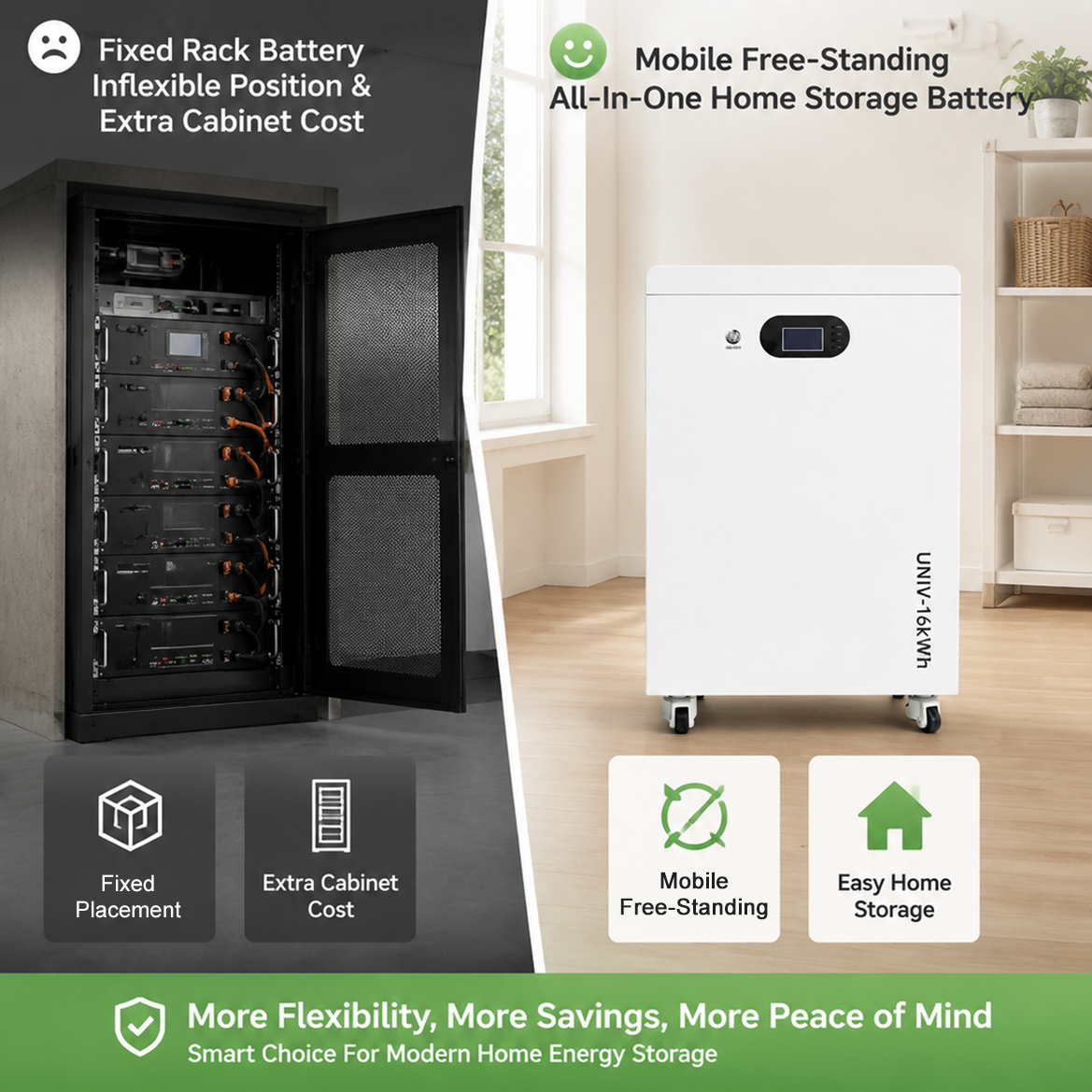 16kWh Automotive Grade LiFePO4 Energy Storage Battery 15.11kWh Usable Energy 90% DOD 200A Charge Discharge 20 Units Parallel Expandable OEM ODM Supplier