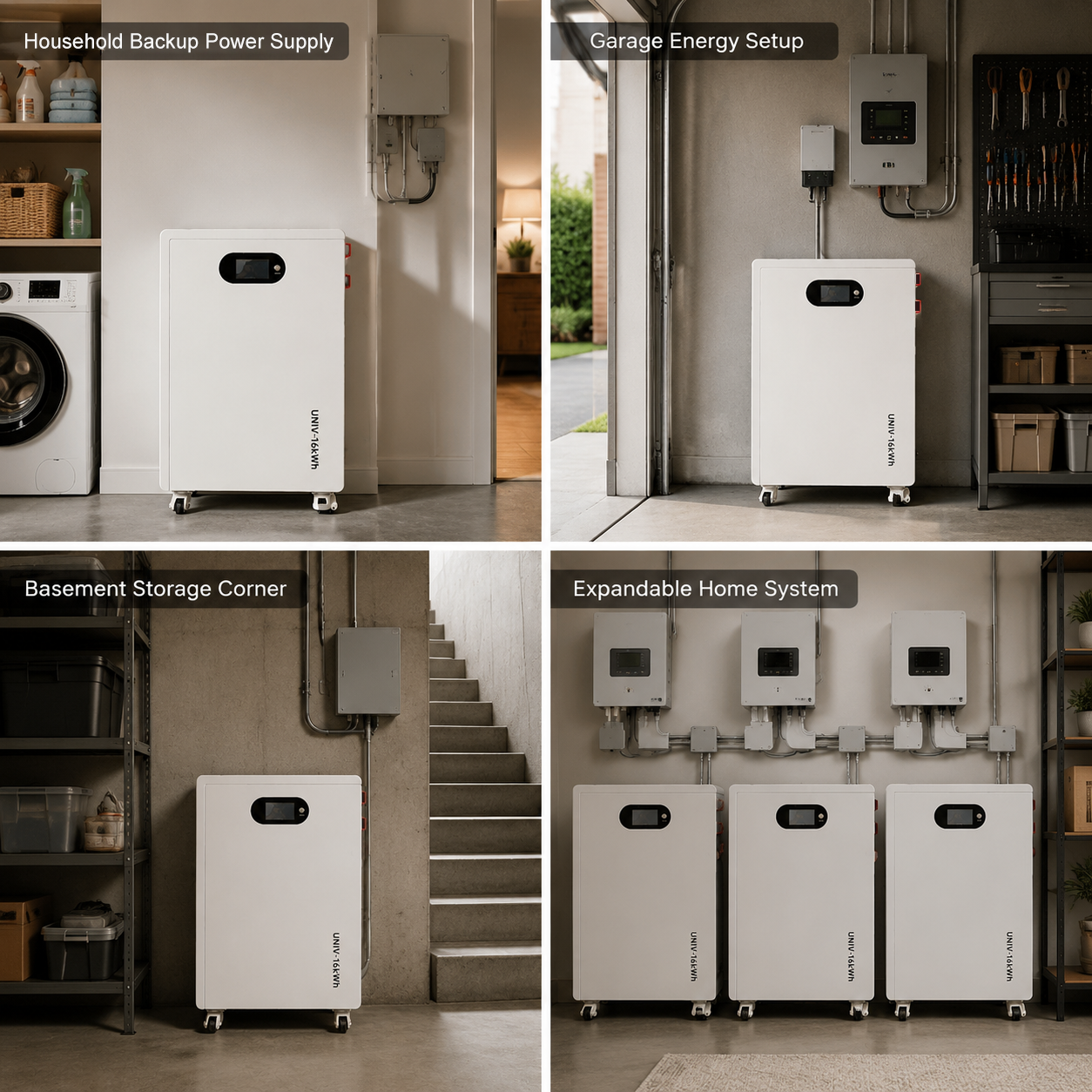 Vertical Compact 16kWh Residential Solar Storage Battery With Casters IP20 Passive Cooling Optional WIFI Remote Monitoring Wholesale Manufacturer