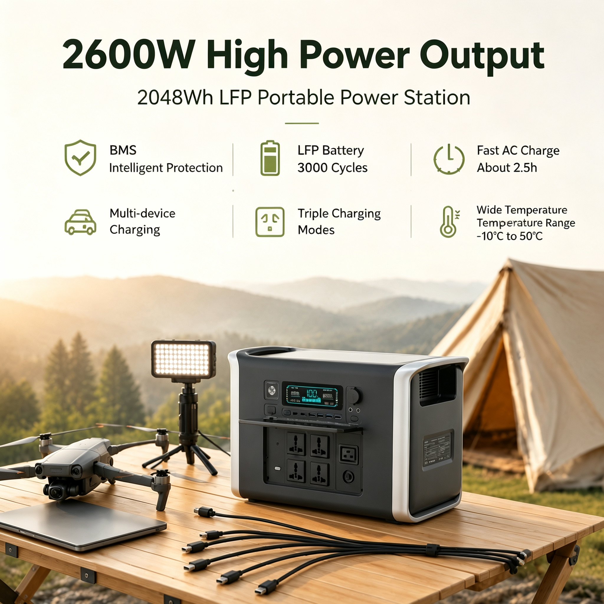 2048wh Emergency Backup Power for Home Power Outage