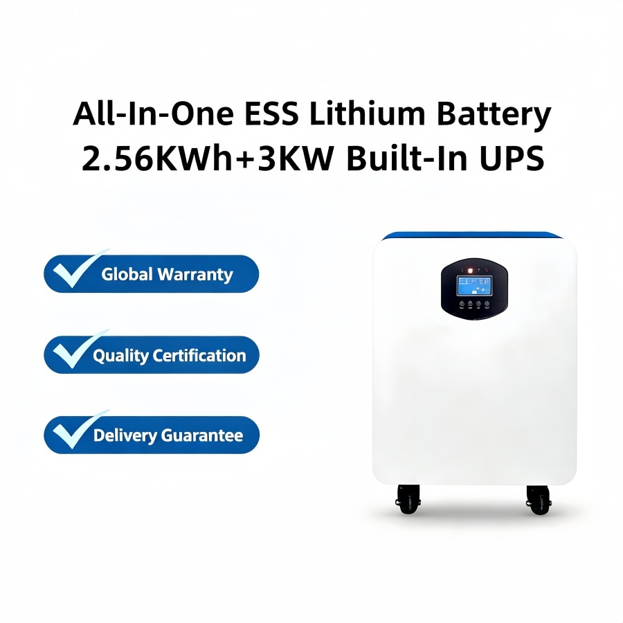 25.6V 100Ah Home Energy Storage System Lithium Iron Phosphate Battery + Inverter Standing All-in-One Unit
