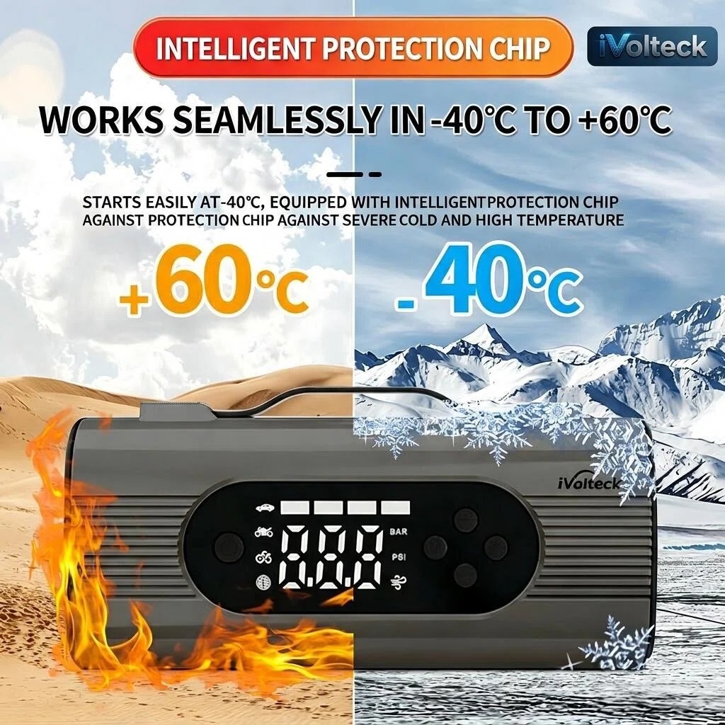 3.7V Lithium Battery Car Emergency Jump Starter with Inflator and Vacuum Function