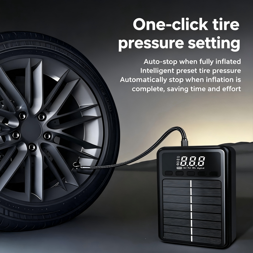 All-in-One Solar Car Booster with Air Compressor & PD45W Fast Charge