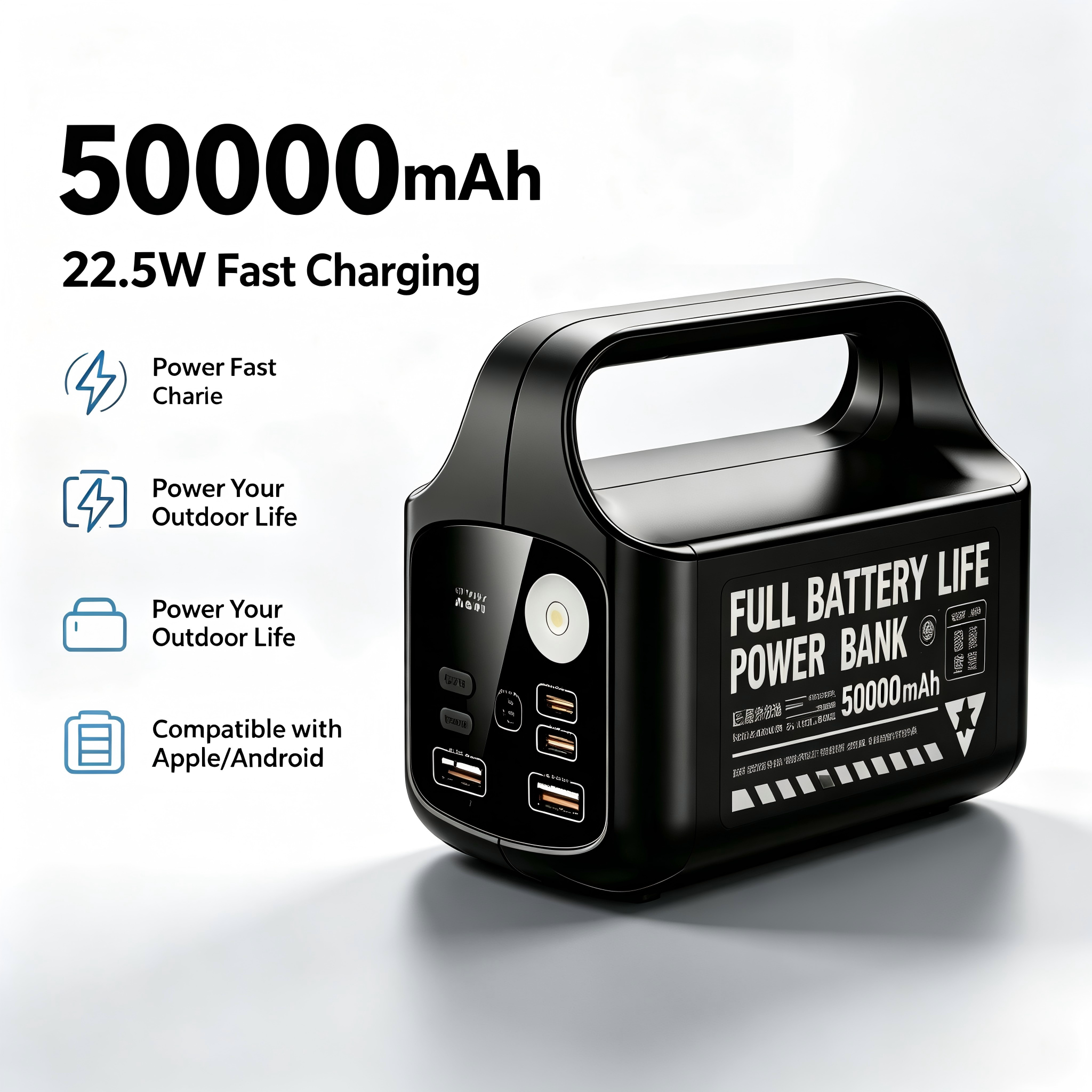 All-in-One Car Jump Starter with Built-in Tire Inflator & LED Display