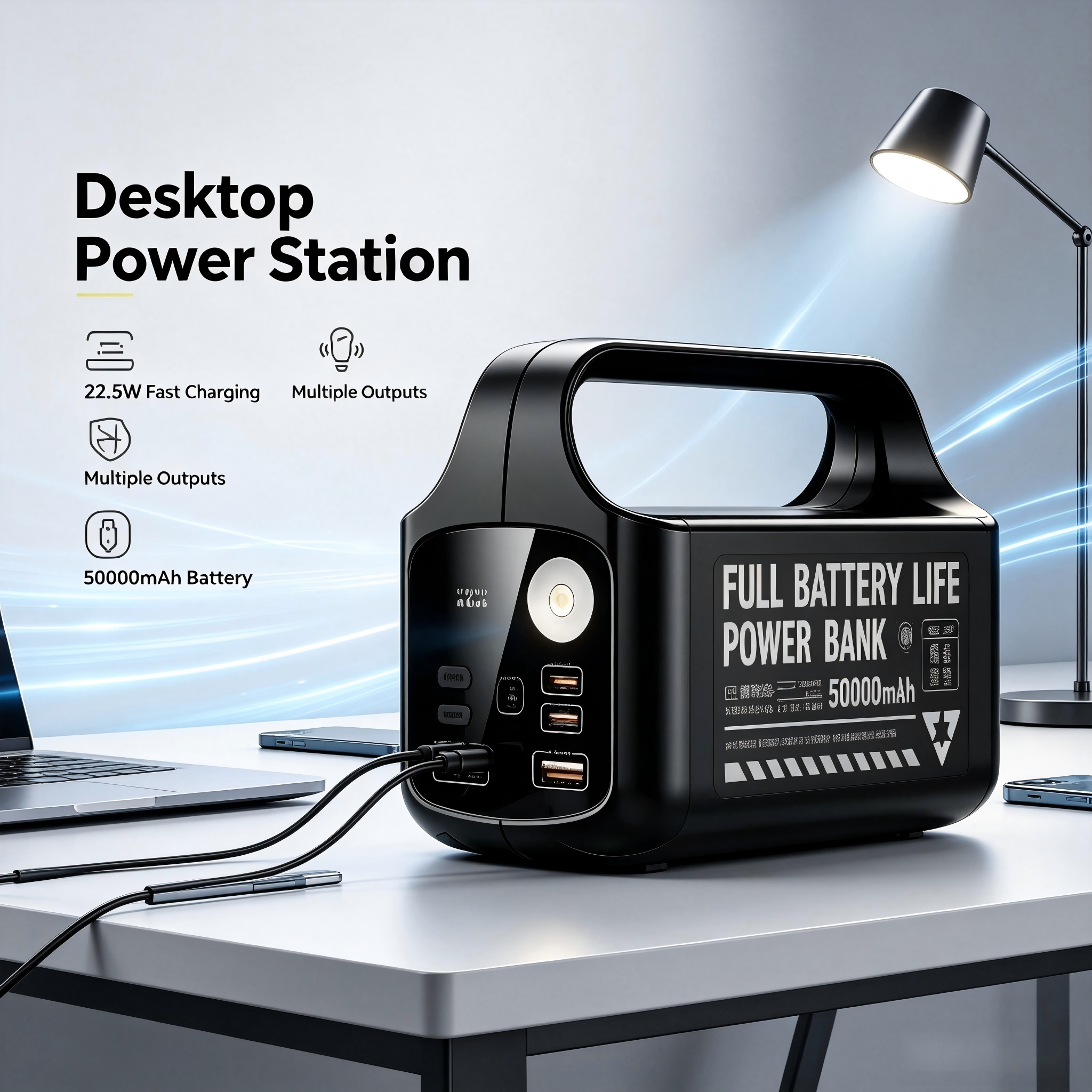 All-in-One Car Jump Starter with Built-in Tire Inflator & LED Display