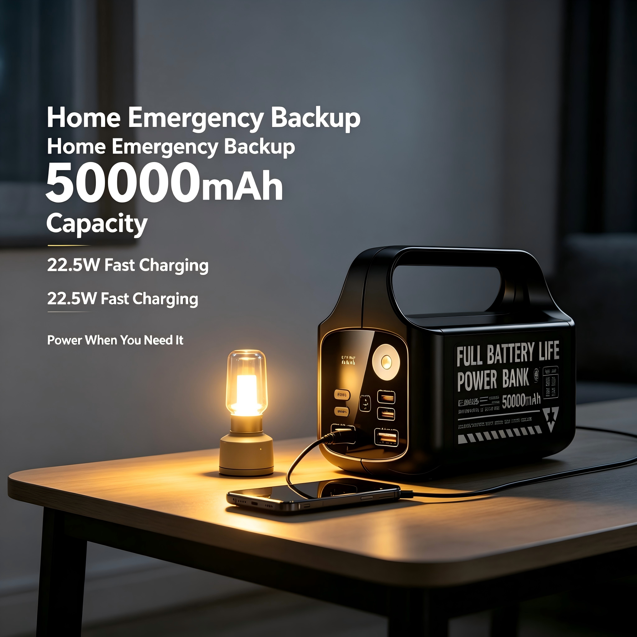 All-in-One Car Jump Starter with Built-in Tire Inflator & LED Display