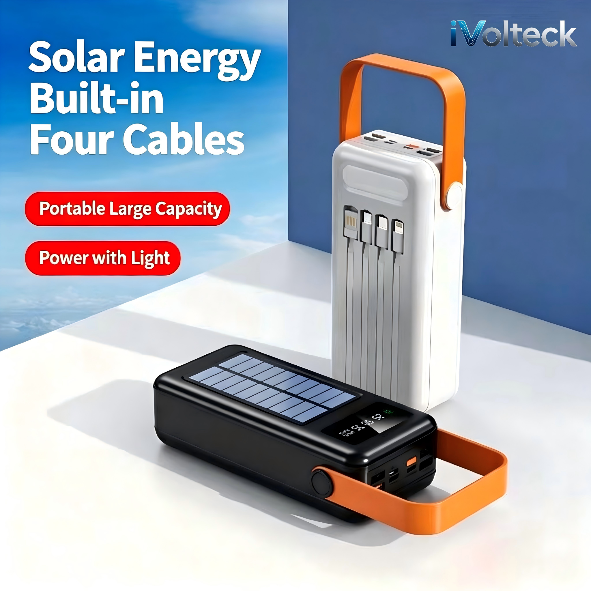 Outdoor Solar Power Pack PVC Shell LED Light for Road Trip Emergency