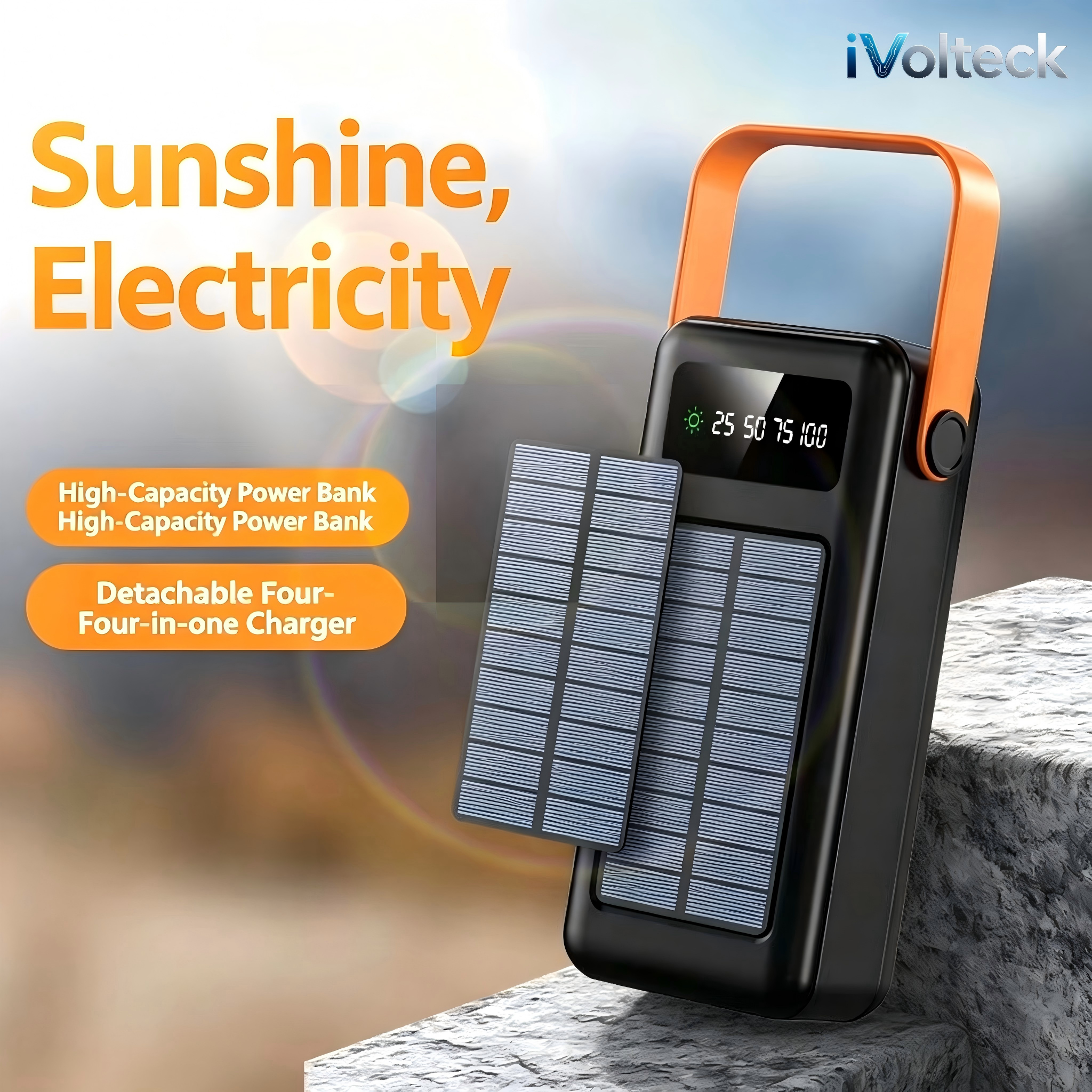 Outdoor Solar Power Pack PVC Shell LED Light for Road Trip Emergency