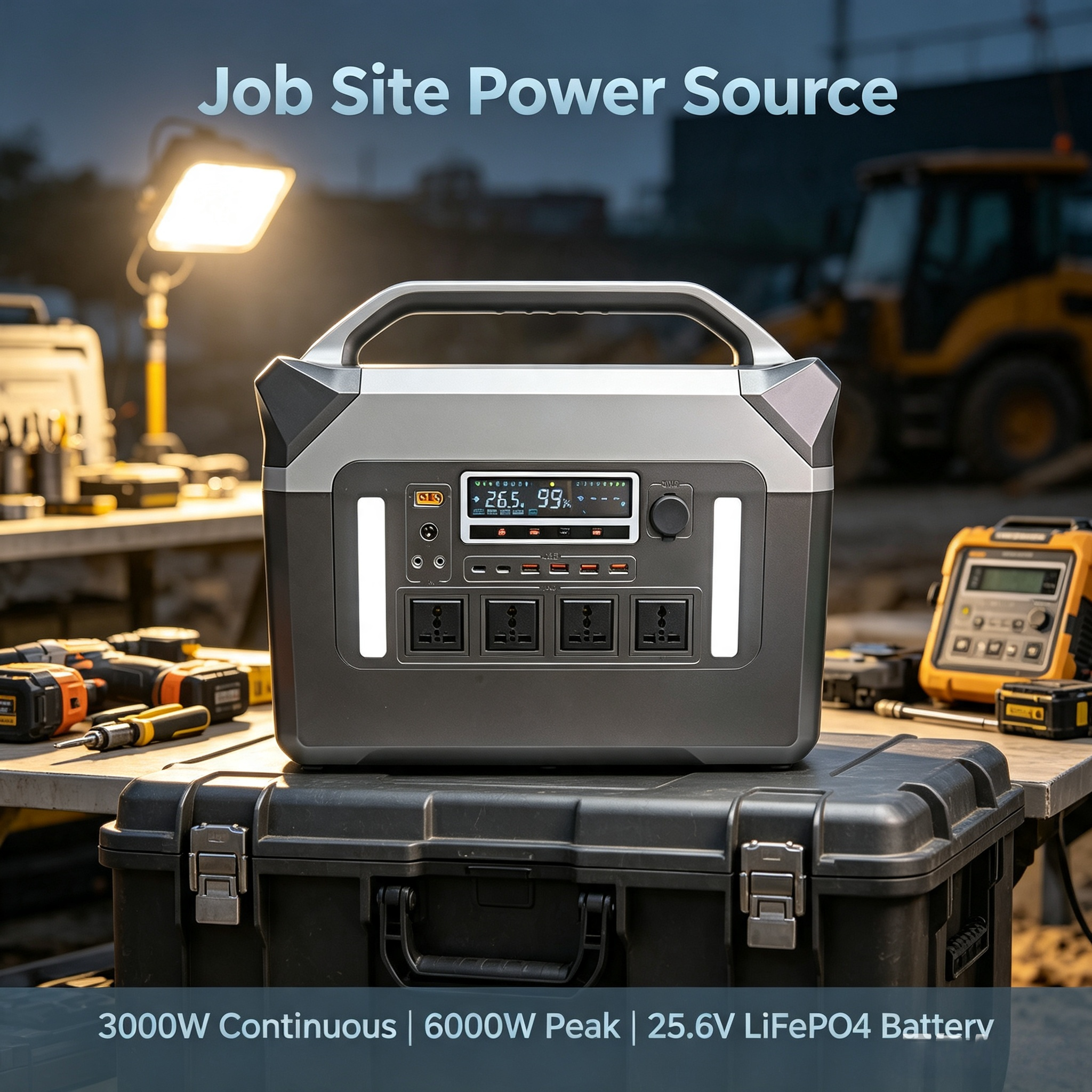 3000W Pure Sine Wave 2662Wh Portable Power Station 6000W Peak