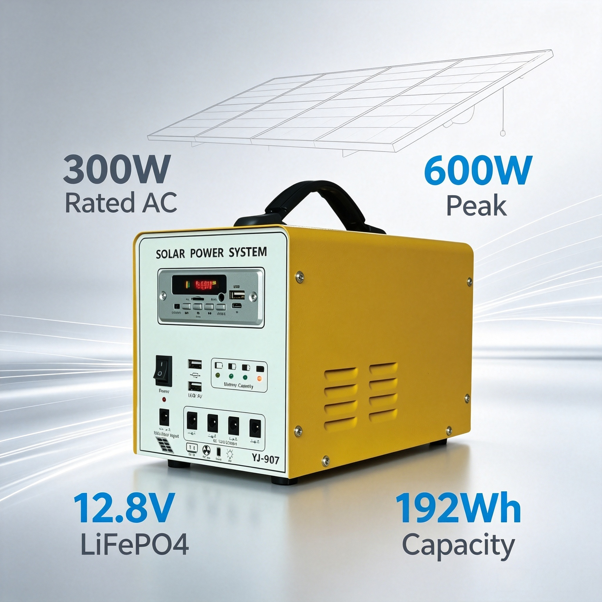 300W LiFePO4 Portable Solar Power Station With Bluetooth Speaker