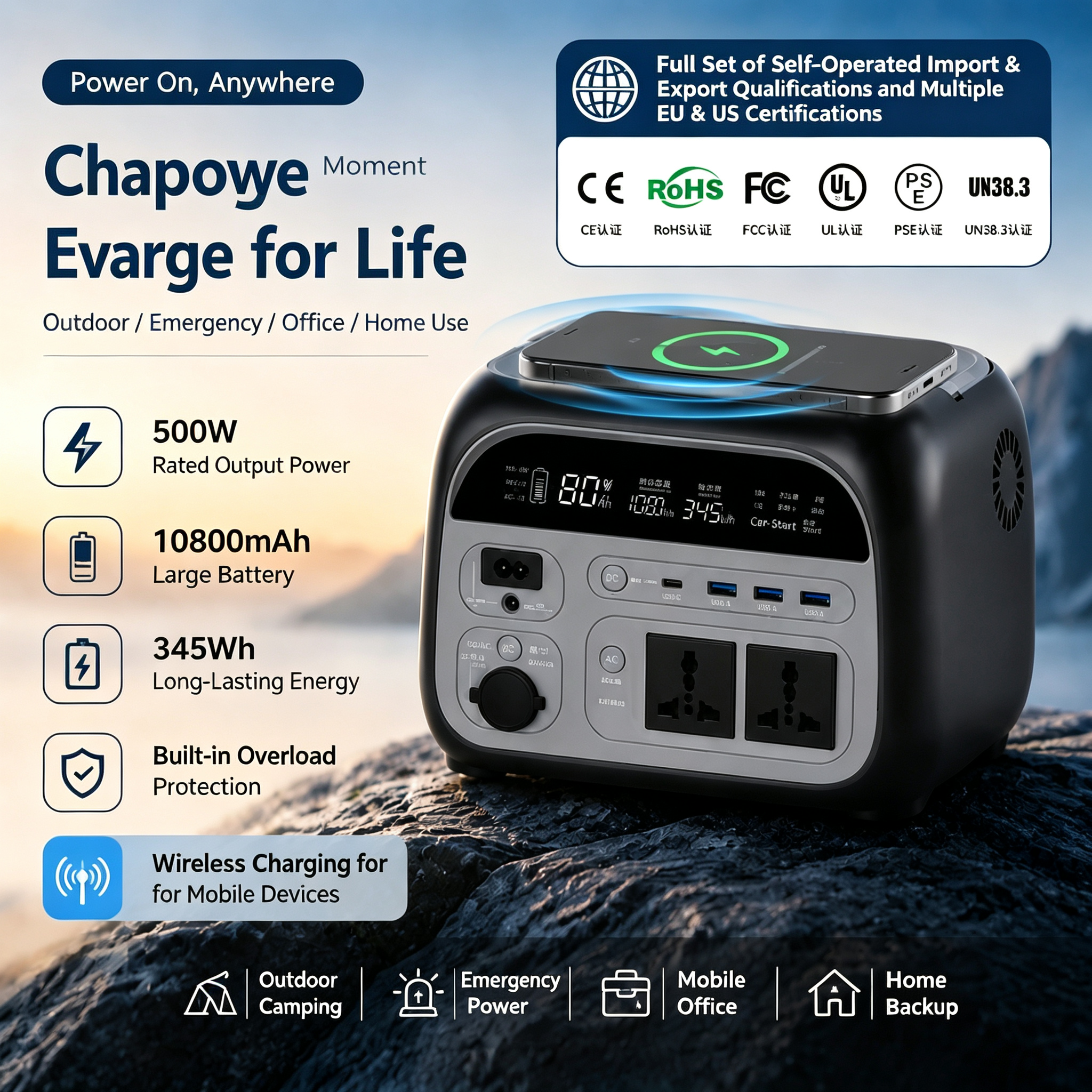 345.1wh Pure Sine Wave Power Station