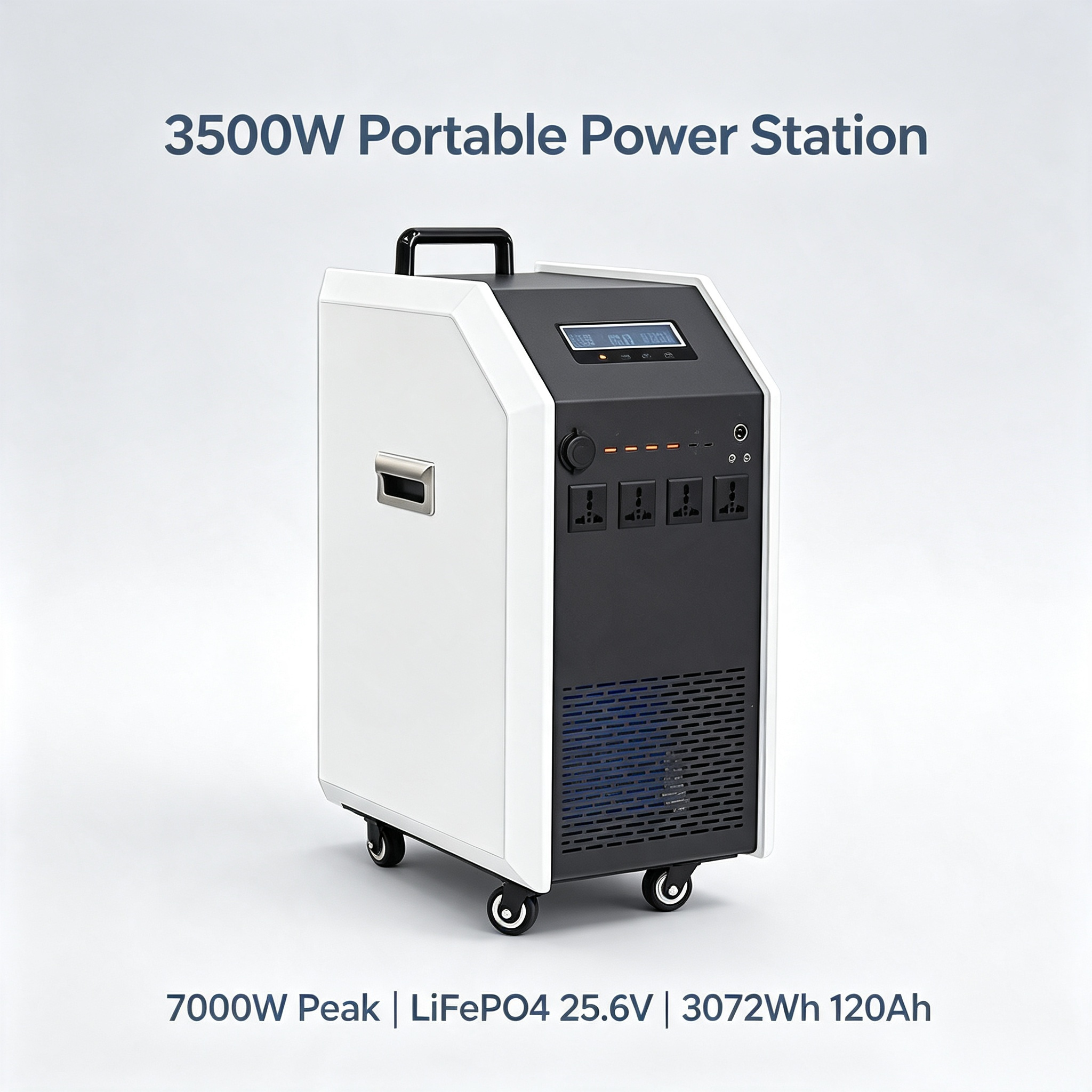 3500W Pure Sine Wave 3072Wh Iron Shell Portable Power Station 7000W Peak