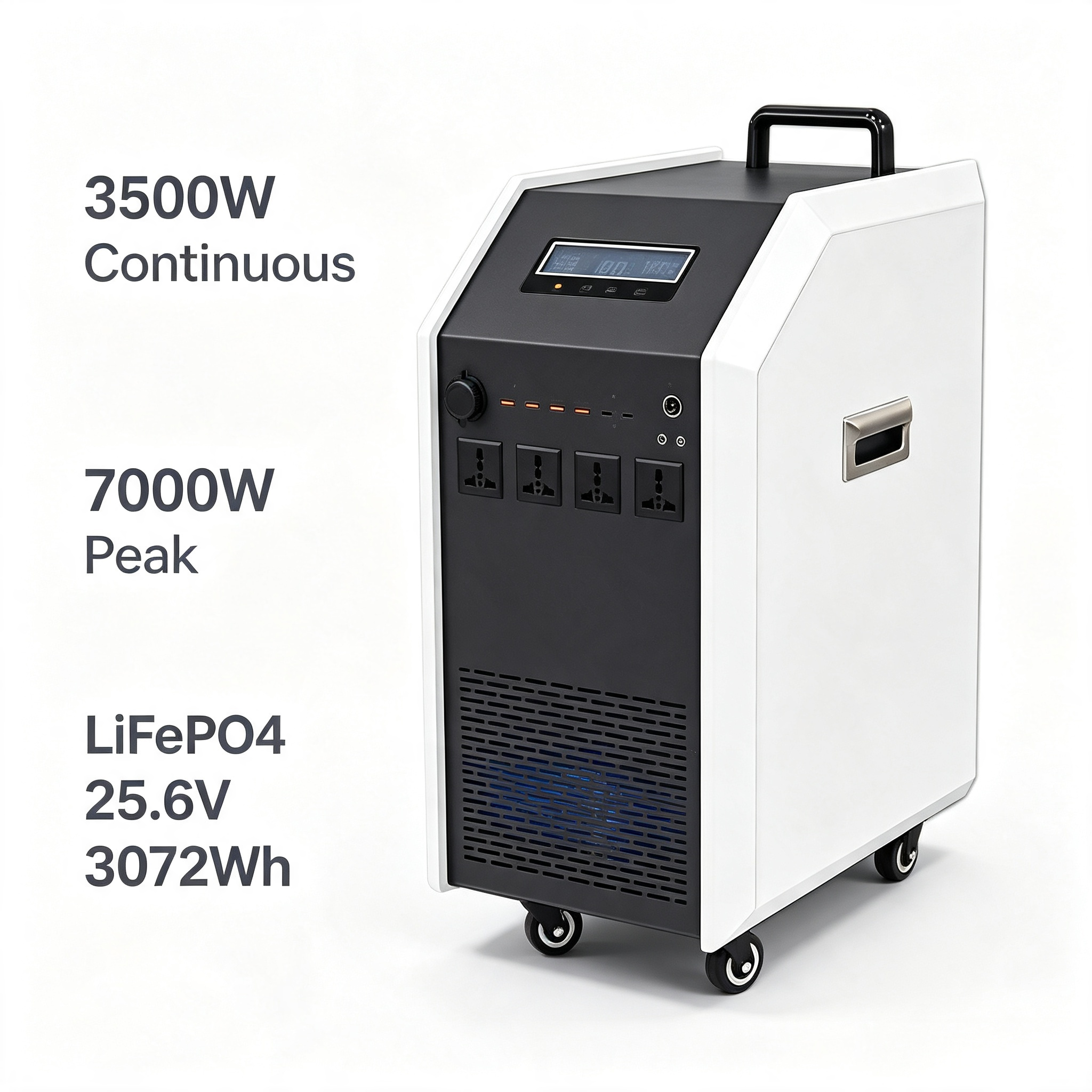 3500W Pure Sine Wave 3072Wh Iron Shell Portable Power Station 7000W Peak