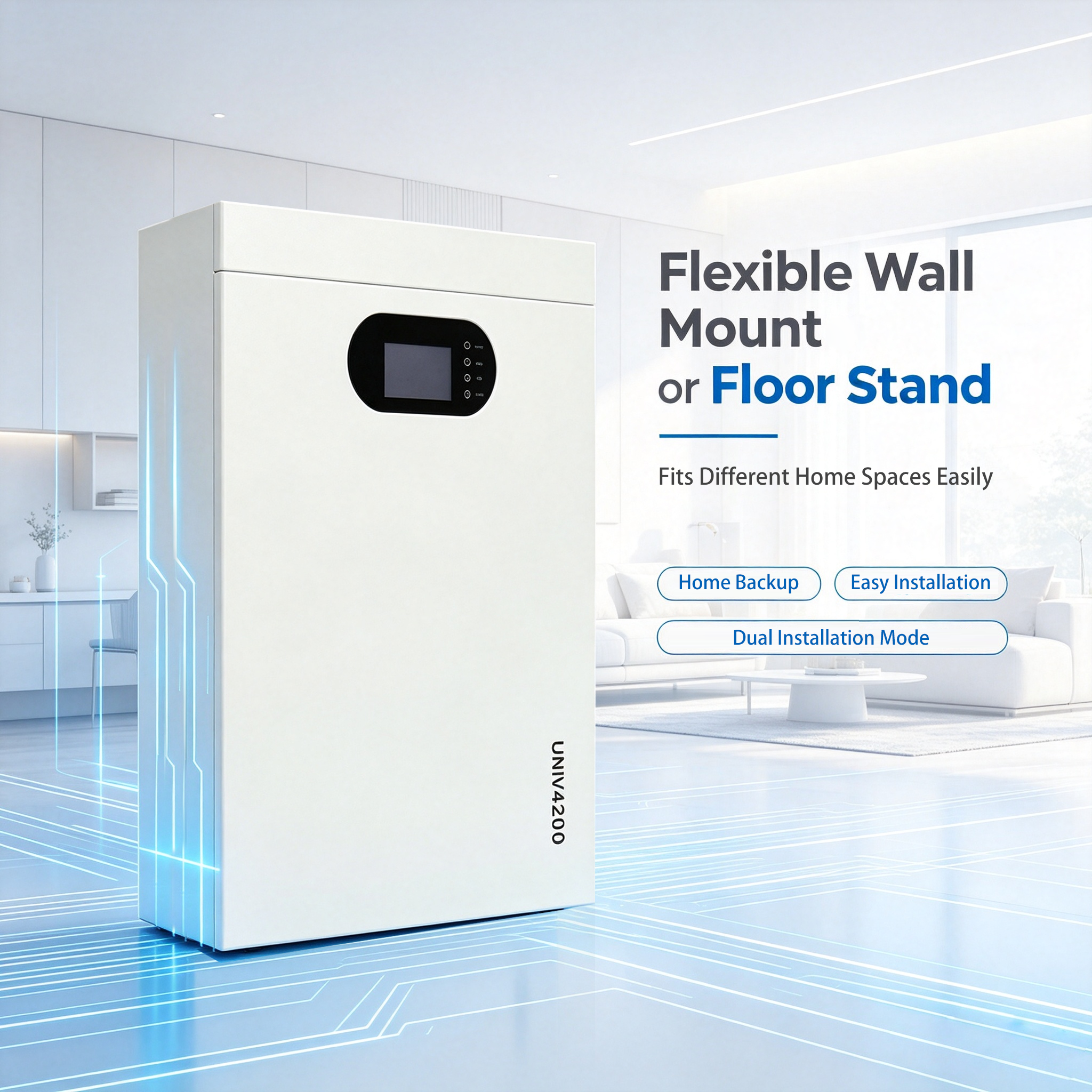 4.2kWh Automotive Grade LiFePO4 Home Energy Storage Battery 3.99kWh Usable Energy 90% DOD Wall Mount Solar Backup Battery 20 Units Parallel Expandable