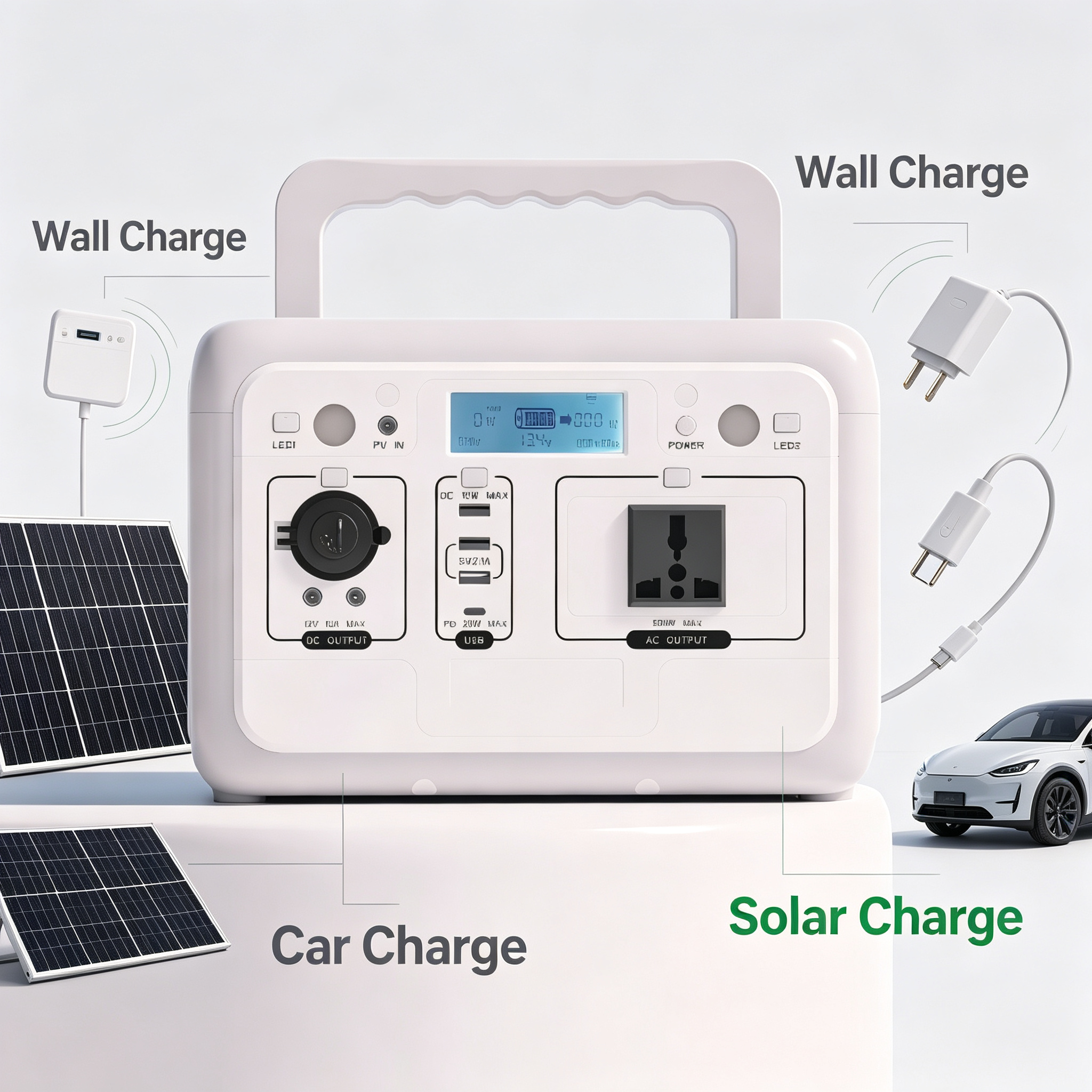500W 460.8wh Solar Portable Power Station for Outdoor Camping Use
