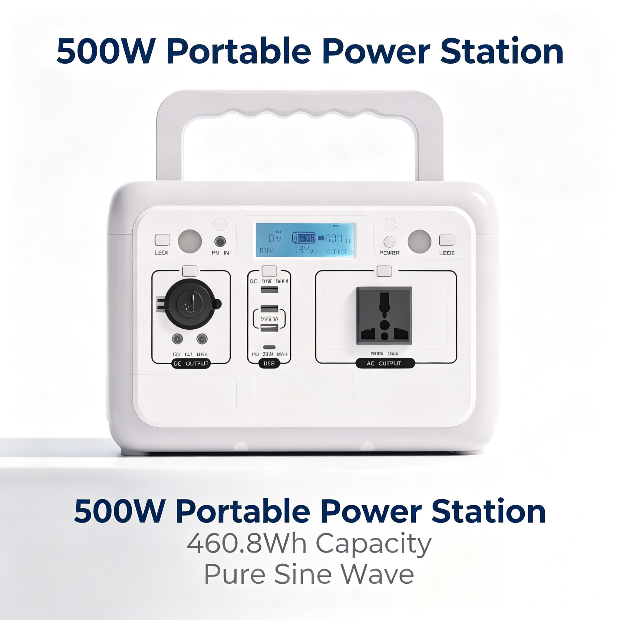 500W 460.8wh Solar Portable Power Station for Outdoor Camping Use