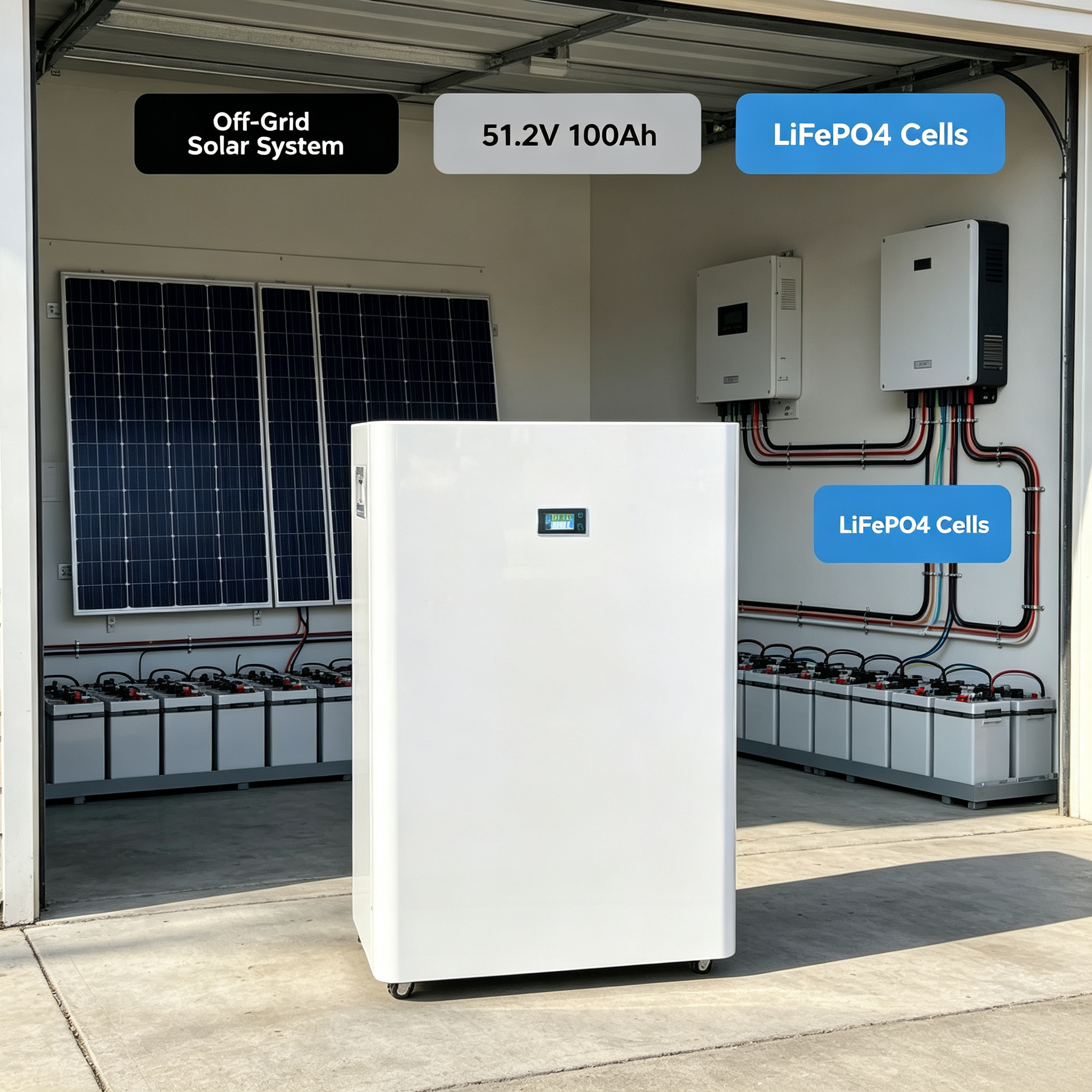 51.2V 100Ah Wall Mount LiFePO4 Battery