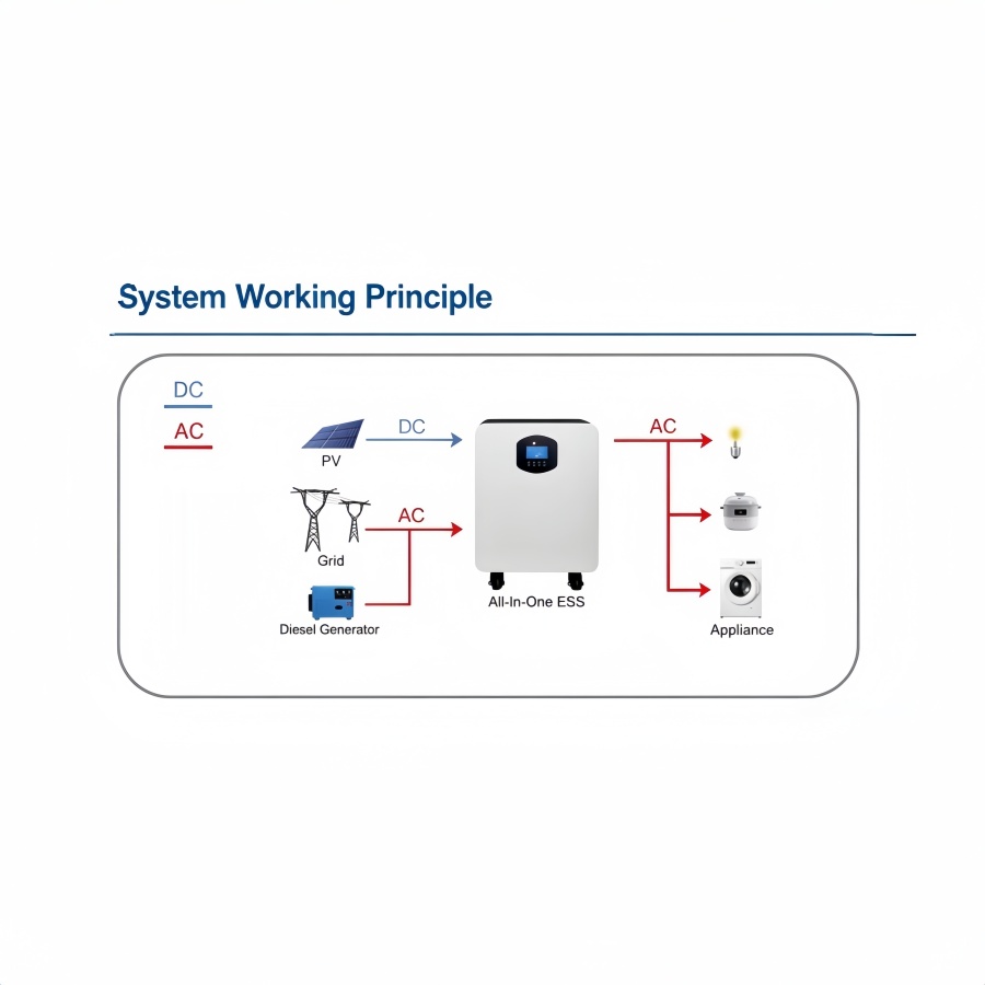 5.12kwh+5kw Stackable All-in-One Home Energy Storage | LiFePO4 Battery & Hybrid Inverter OEM ODM