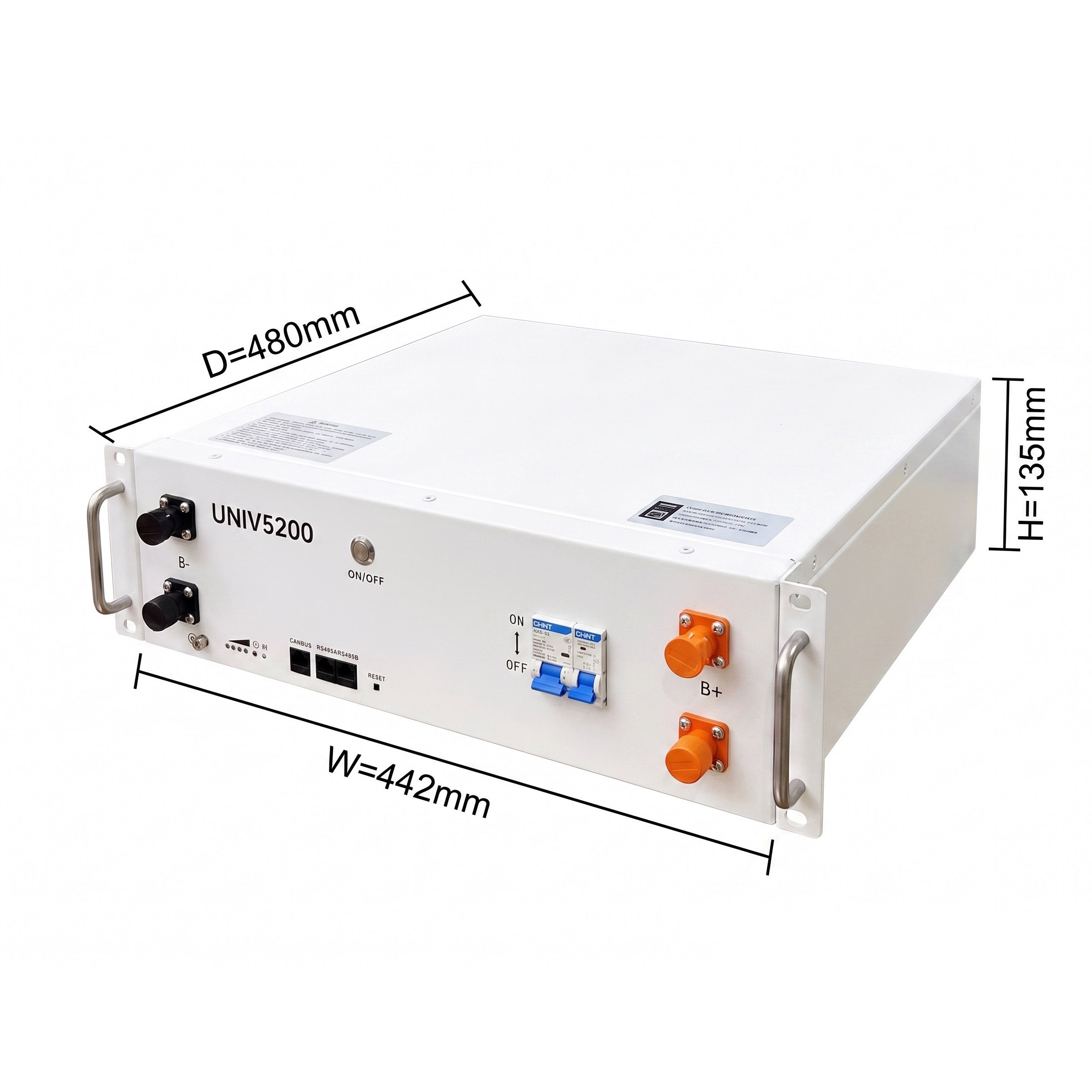 Plug-and-Play Rack Mounted LFP Storage Battery 5.12kWh, CAN RS485 Communication, Home Solar Energy Storage For Distributors