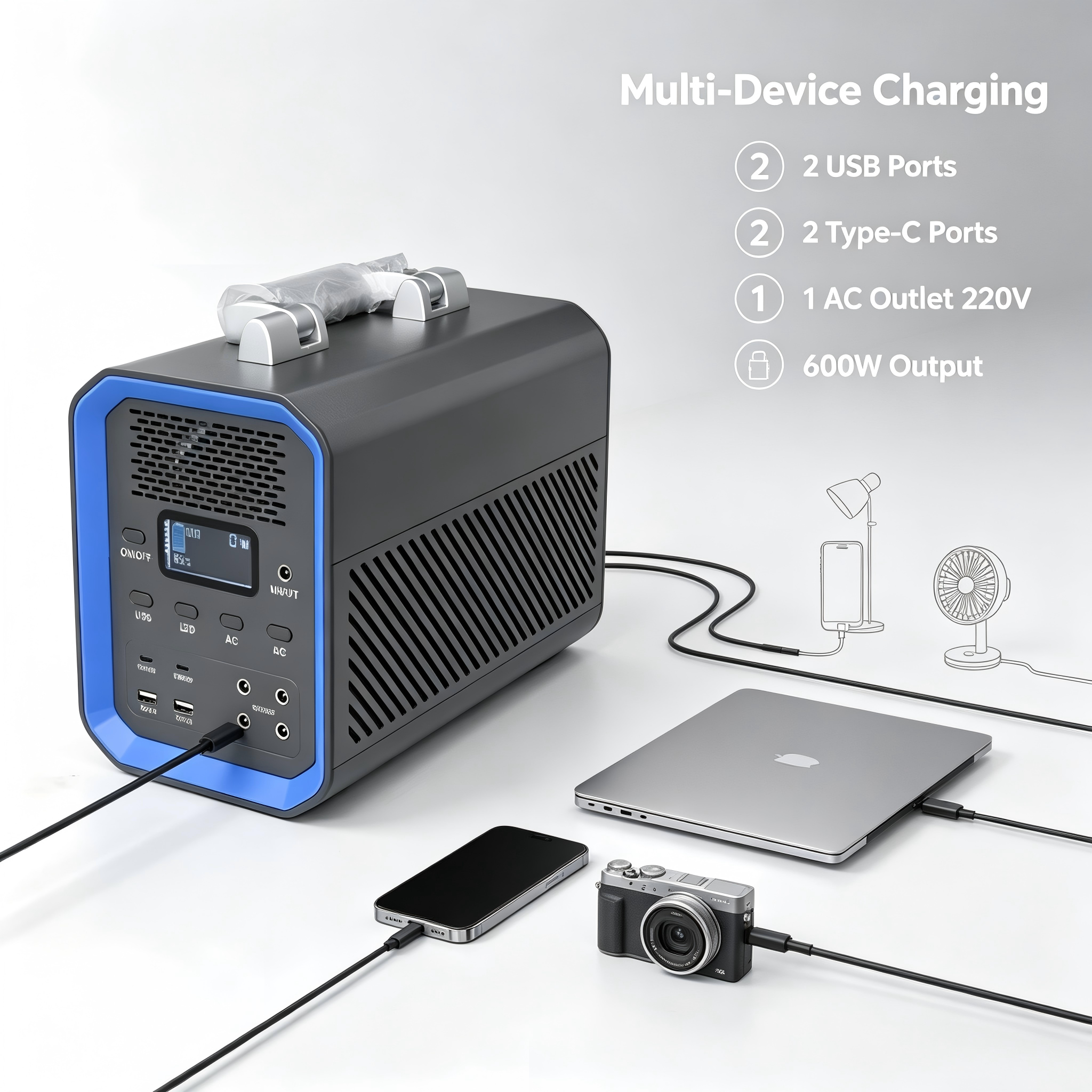 576Wh LiFePO4 Solar Generator Station