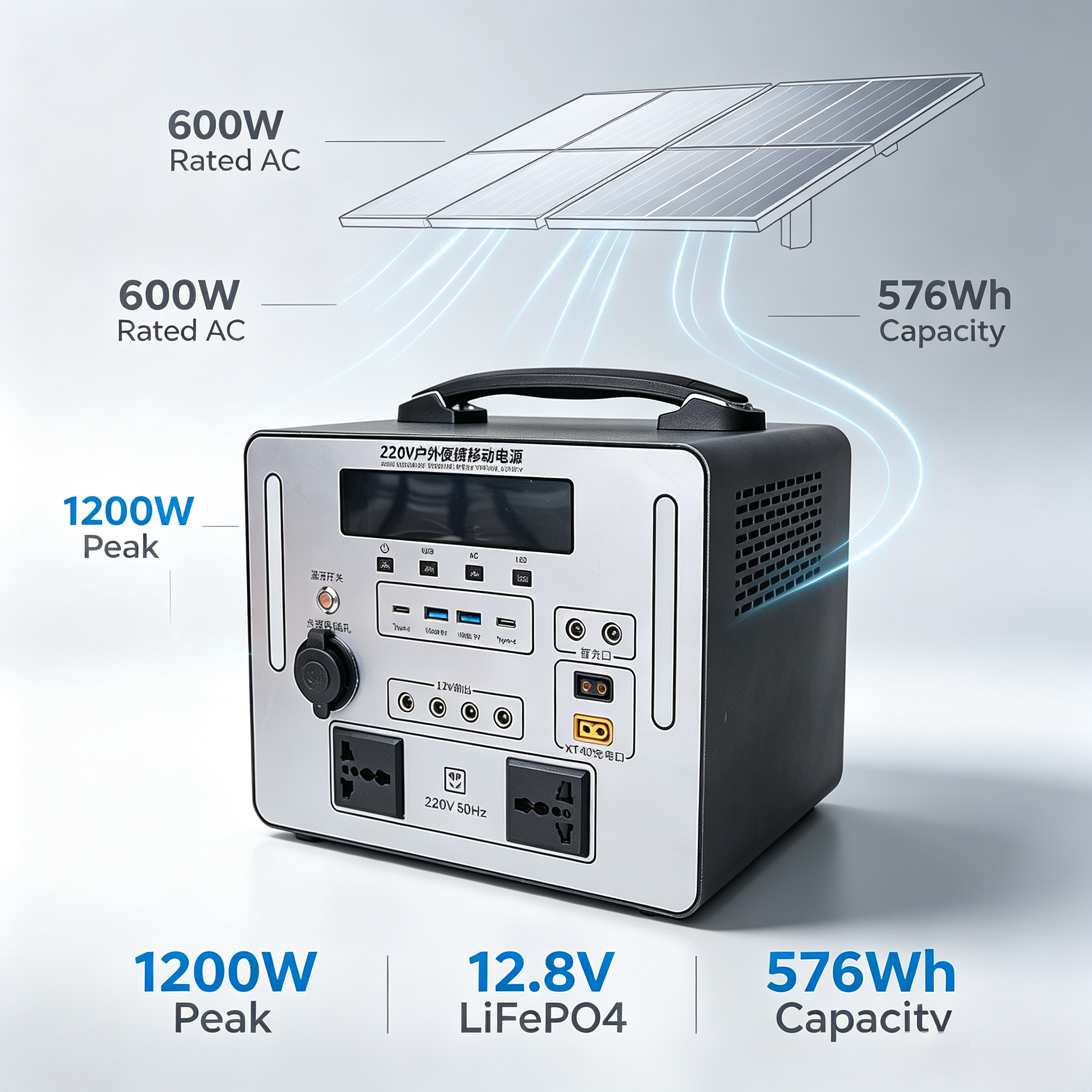 576Wh Bluetooth Portable Power Station