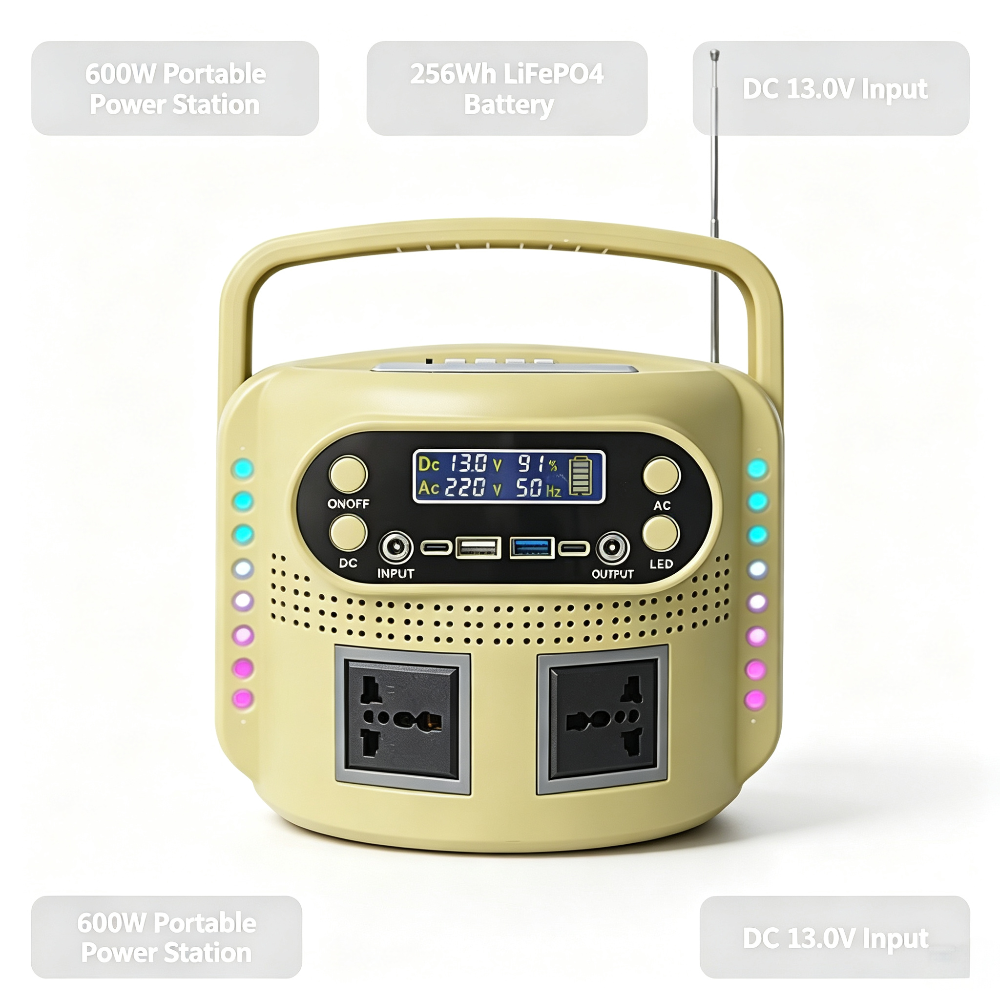 600W Home Backup Portable Solar Power Station