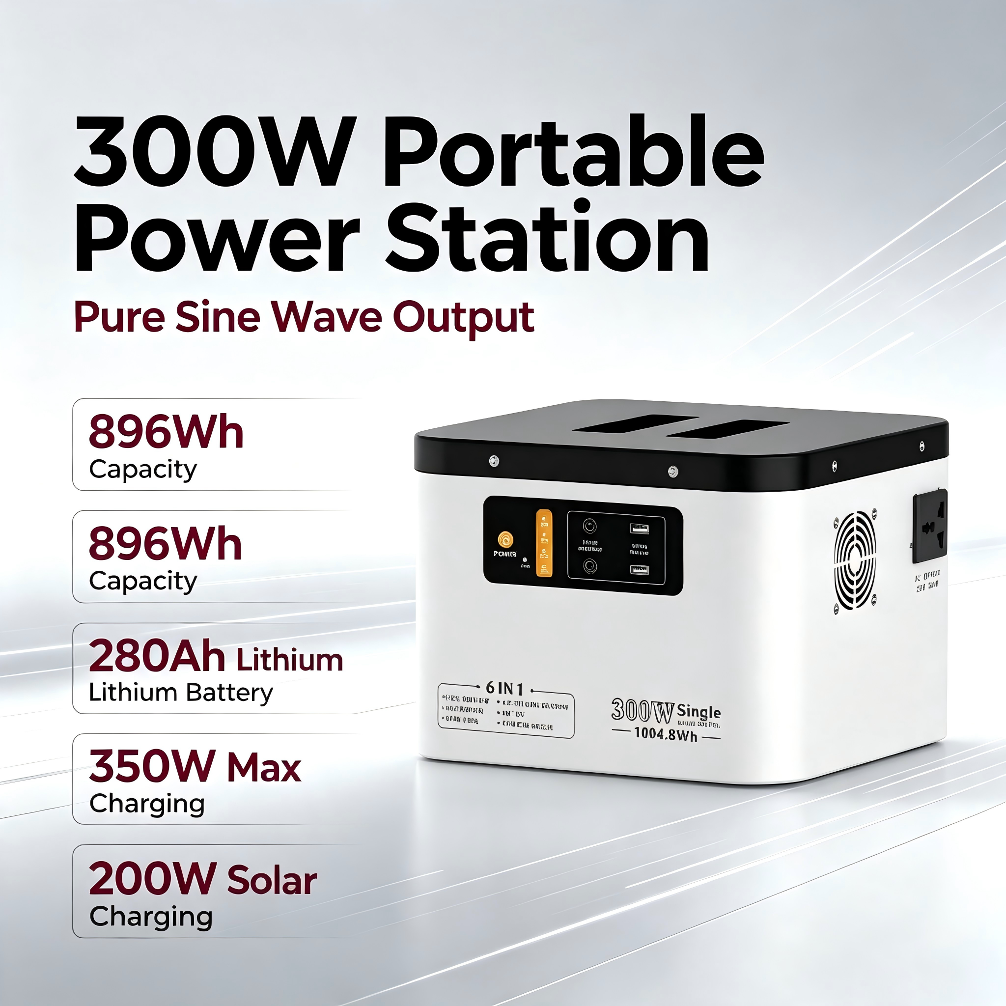 300W 896wh Power Station Multi Output Ports