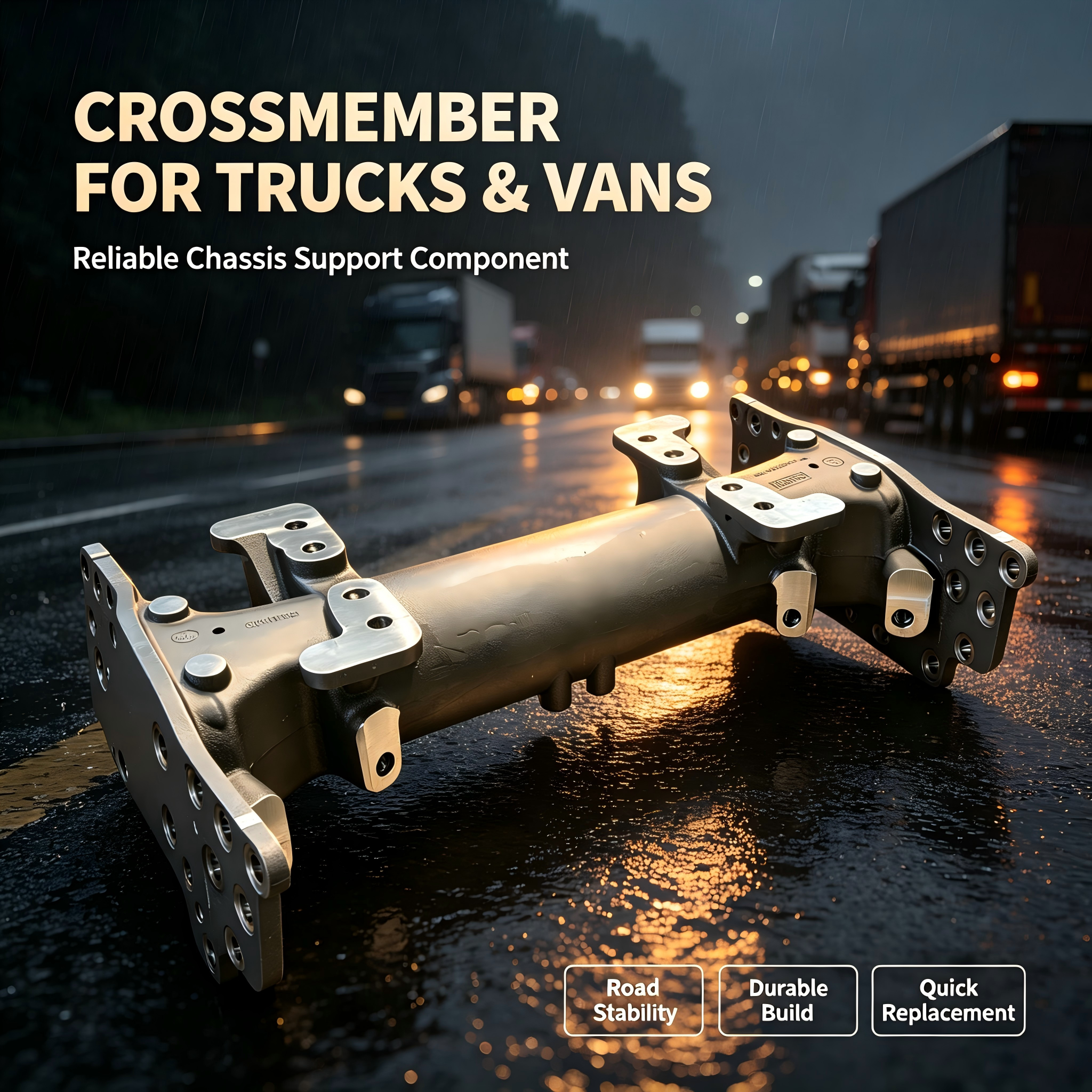 High-Strength Alloy Steel Tubular Crossbeam, Anti-Corrosion Tube Cross Member for Heavy-Duty Truck, Semi-Trailer & Coach Chassis Suspension Parts — IVOLTECK