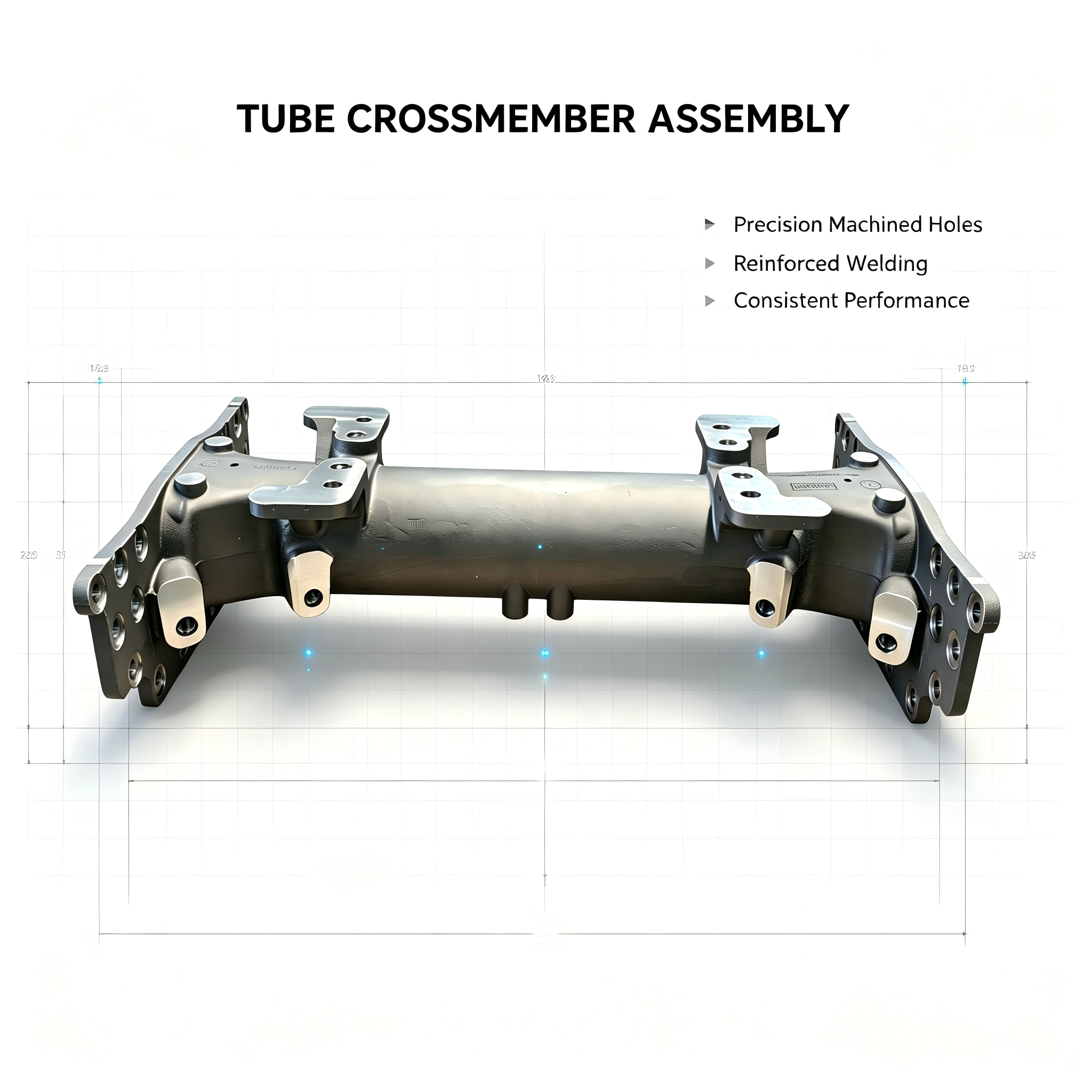 High-Strength Alloy Steel Tubular Crossbeam, Anti-Corrosion Tube Cross Member for Heavy-Duty Truck, Semi-Trailer & Coach Chassis Suspension Parts — IVOLTECK