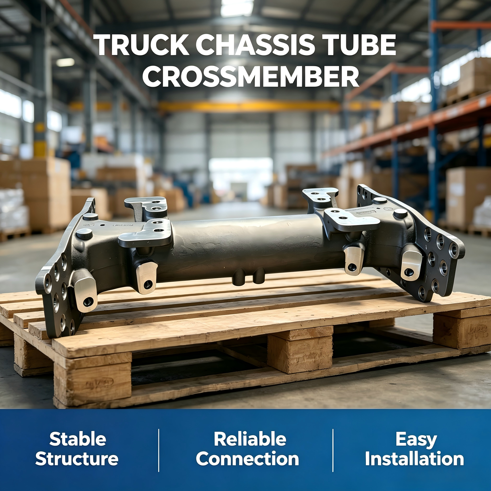 High-Strength Alloy Steel Tubular Crossbeam, Anti-Corrosion Tube Cross Member for Heavy-Duty Truck, Semi-Trailer & Coach Chassis Suspension Parts — IVOLTECK