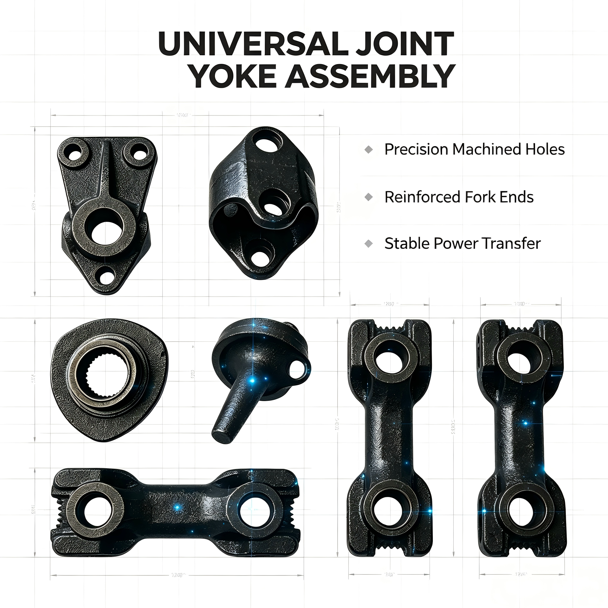 Universal Joint Yoke For Heavy Duty Commercial Truck Spare Parts OEM Custom U-Joint Fork