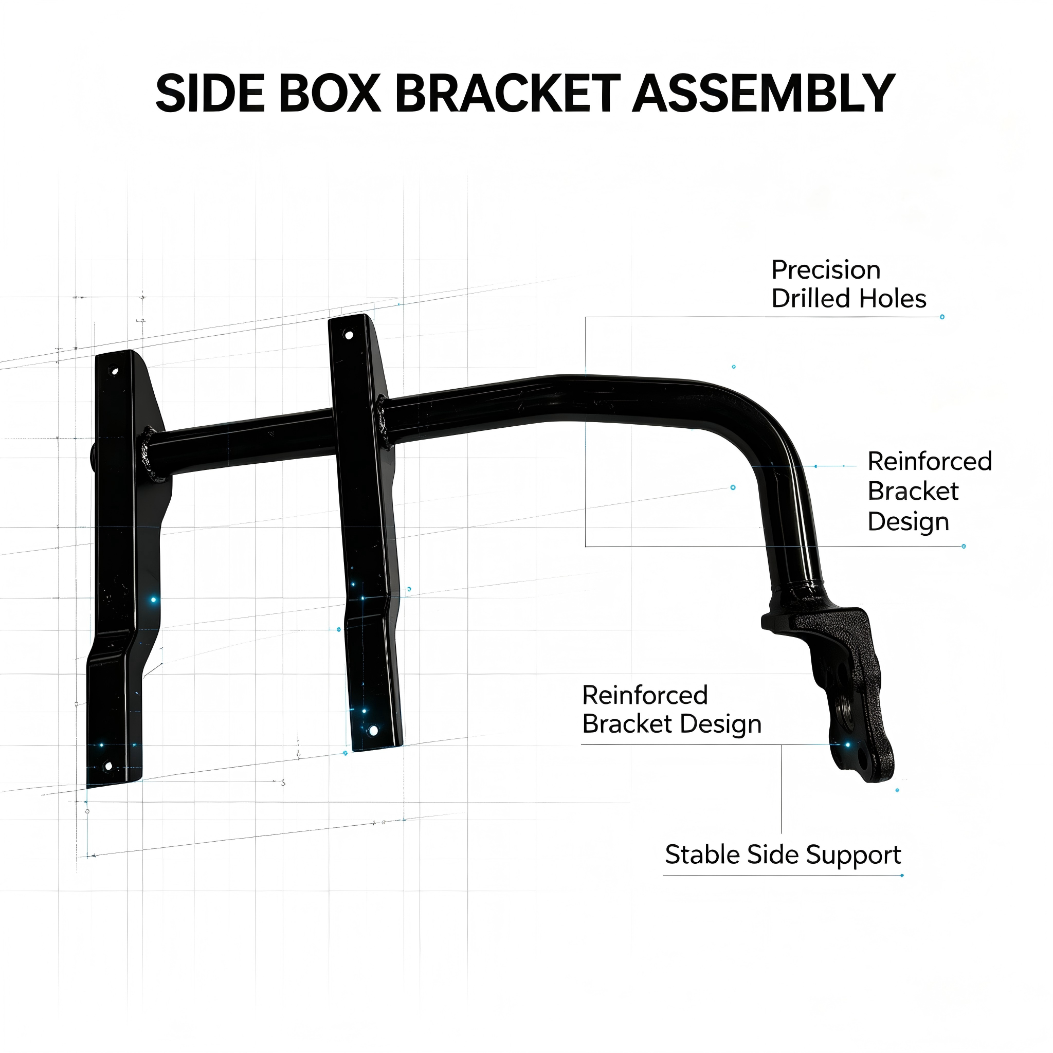 Heavy Duty Right Side Tool Box Bracket Anti Rust For Commercial Trucks — IVOLTECK