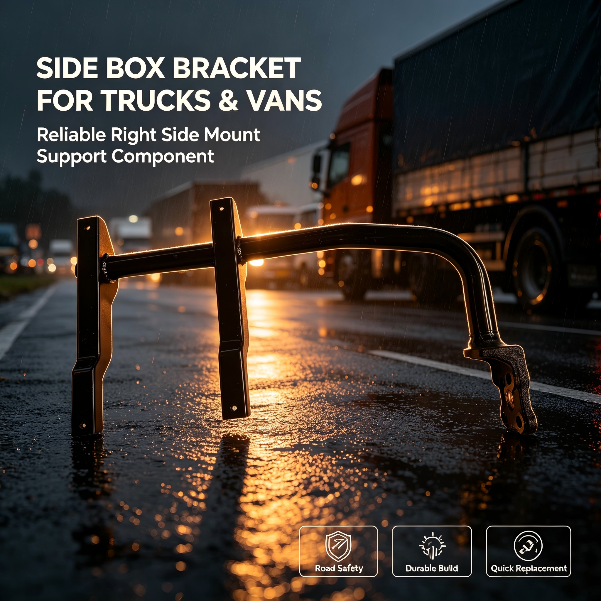 Heavy Duty Right Side Tool Box Bracket Anti Rust For Commercial Trucks — IVOLTECK
