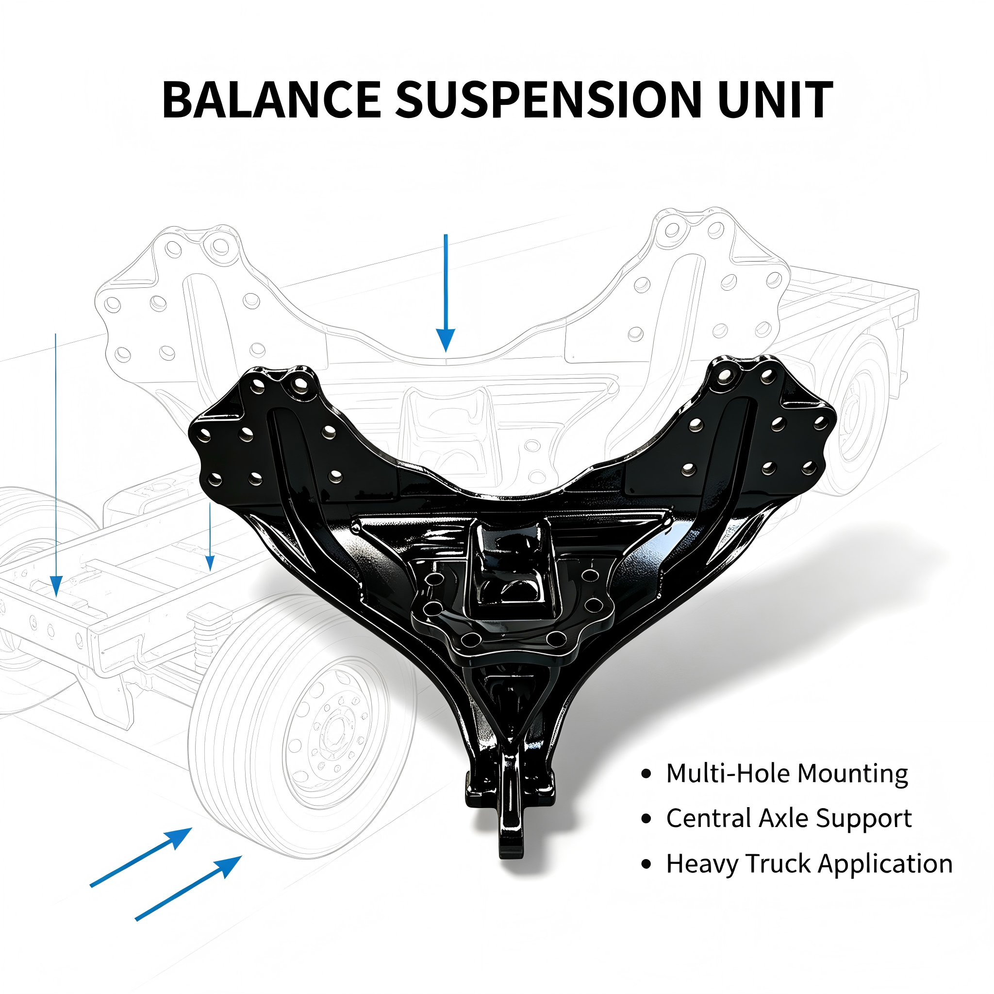 OEM Balance Trunnion Shaft Suspension Assembly for Trailer Axle
