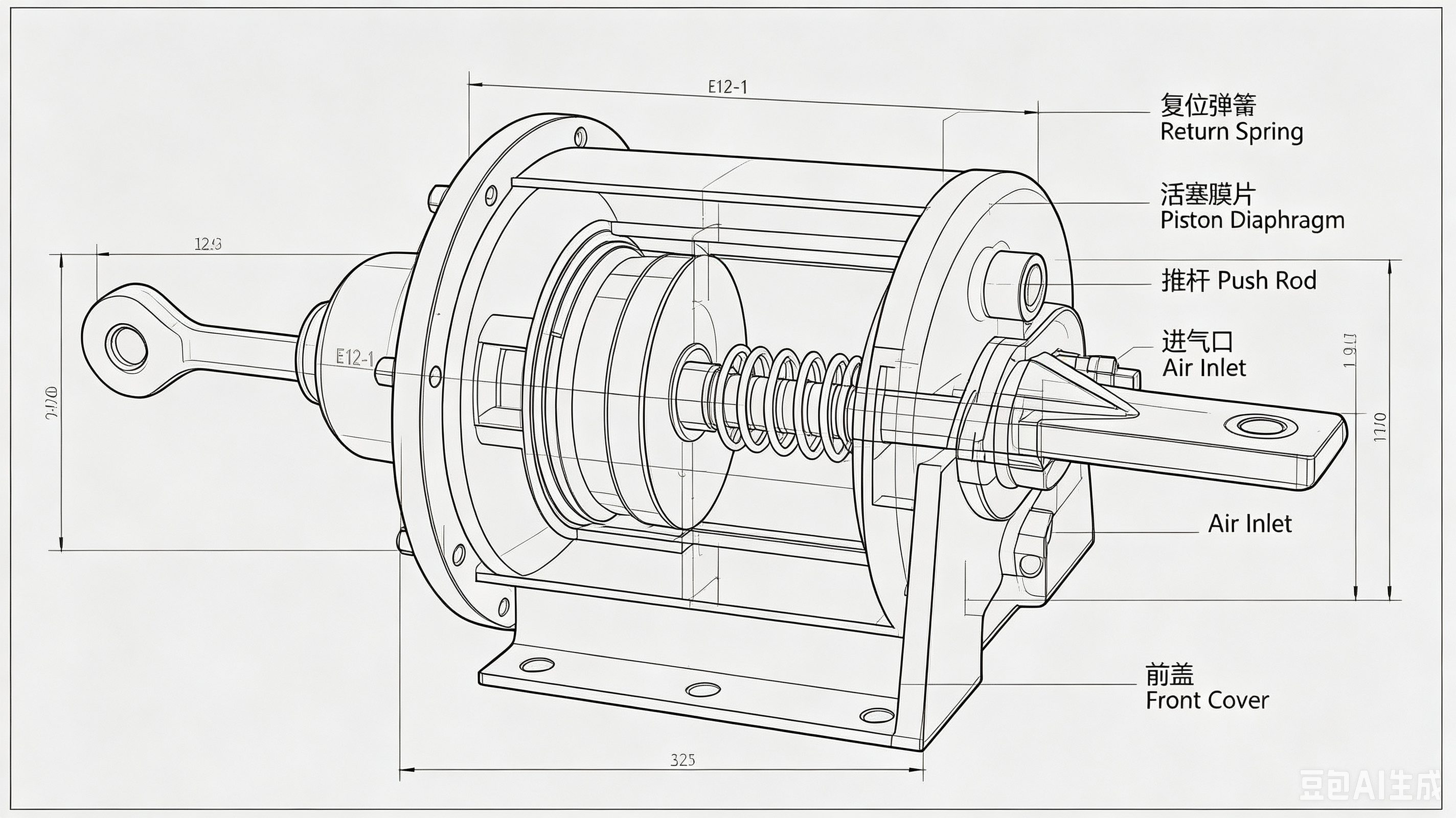 Corrosion Resistant E12-1 Brake Cylinder for Standard Gauge Freight Train